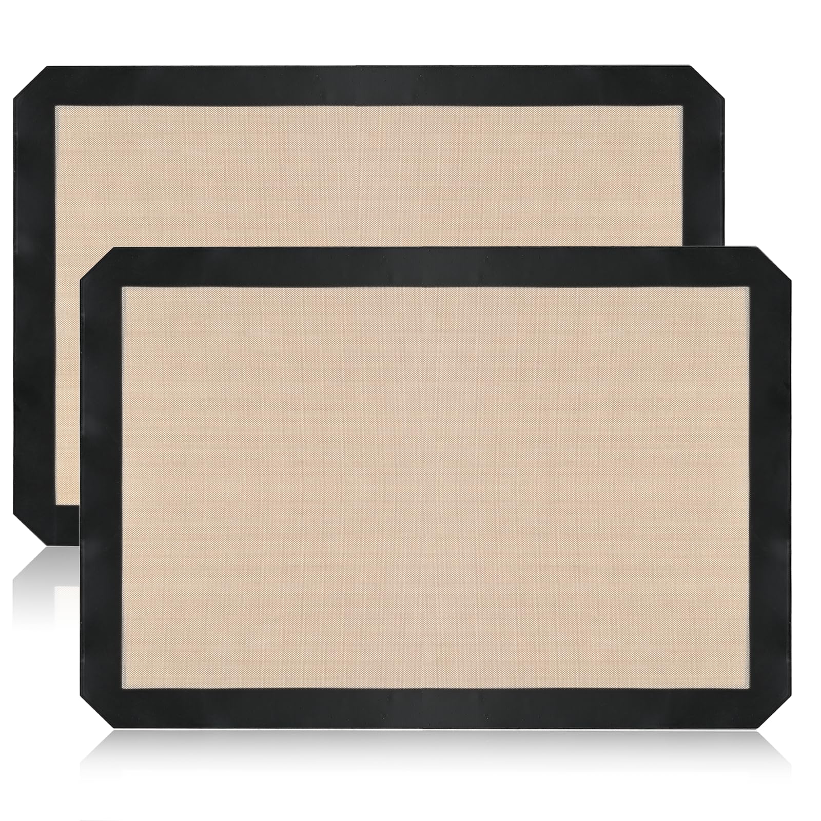 Luckyiren 2-Pack Silicone Baking Mats - Non-Stick Reusable Oven Liners for Half Sheet Pans (16.54  x 11.62 ), BPA-Free Silicone,