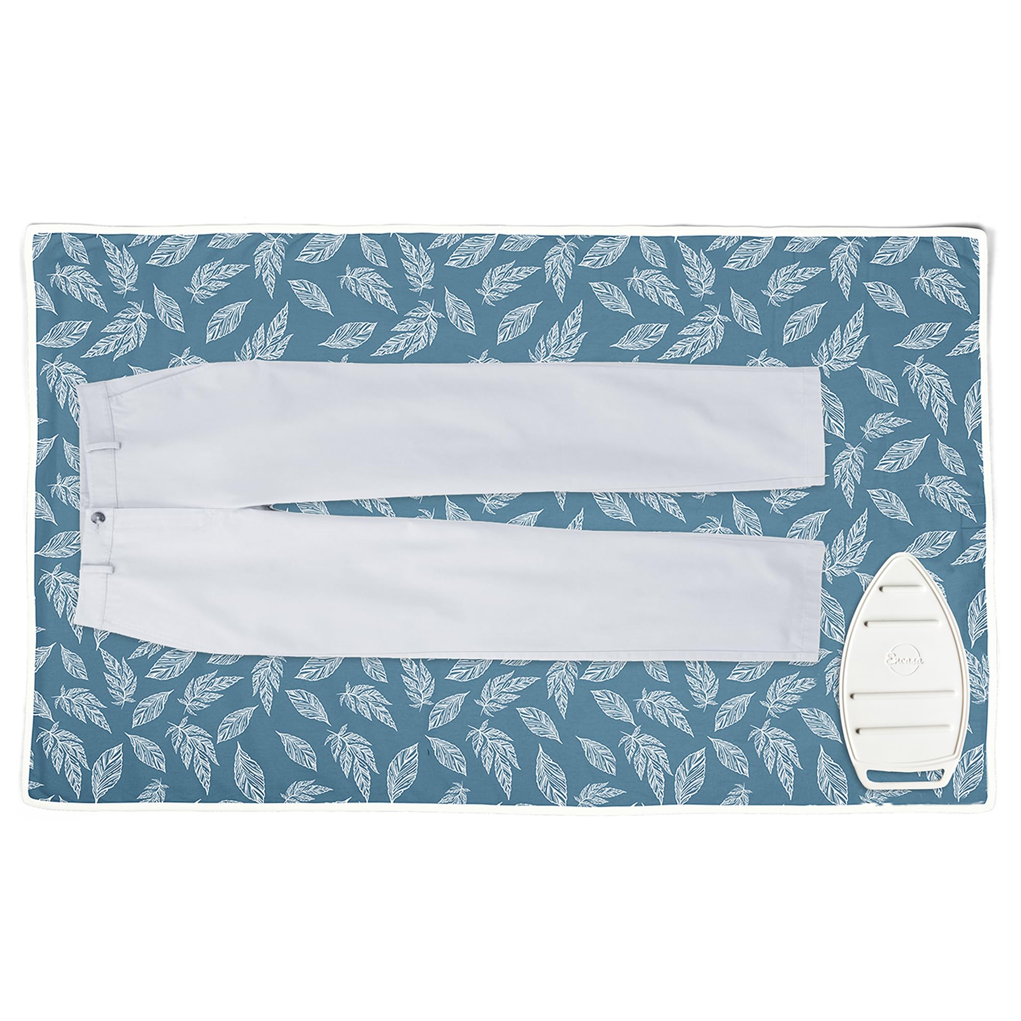 Encasa Homes Ironing Mat/Pad (Large 48x28) with 3mm Padding & Silicone Iron Rest for Steam Pressing on Tabletop or Bed - Heat Re