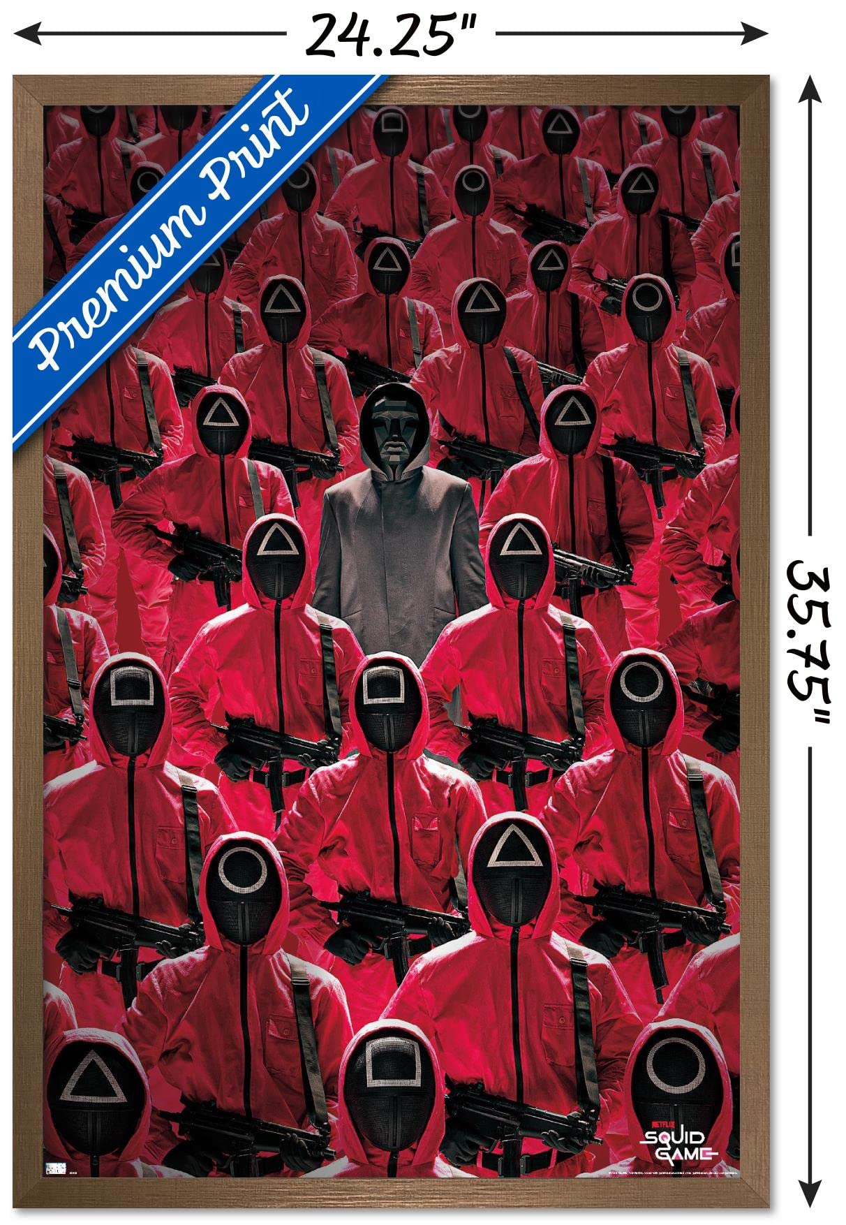 Trends International Netflix Squid Game - Key Art Wall Poster, 22.375'' X 34'', Bronze Framed Version