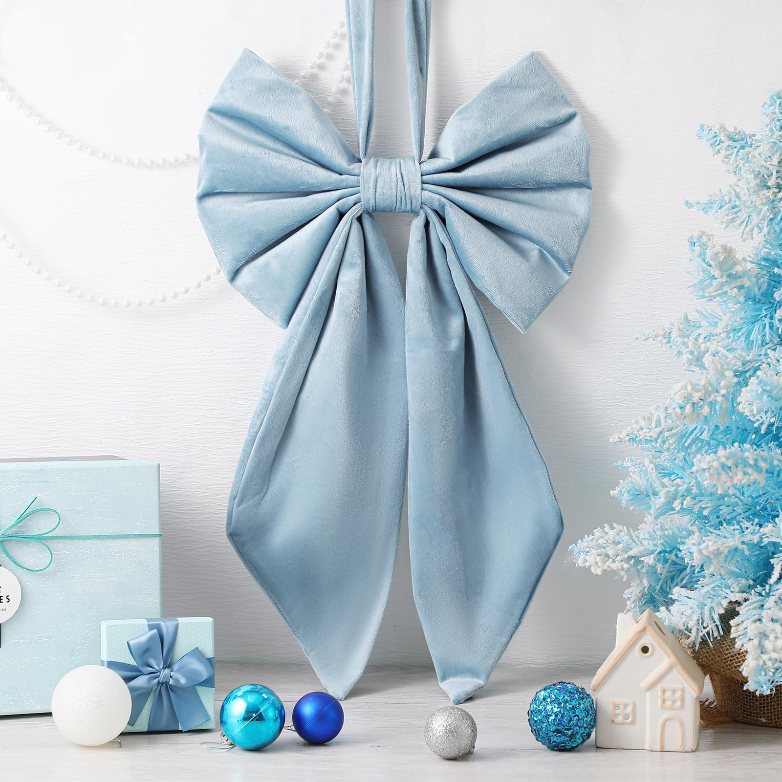 Janinka Christmas Tree Topper Bow 22, Large Bow for Decor, Birthday Party Backdrop, Ribbon Hanging Decor for Christmas Room Back