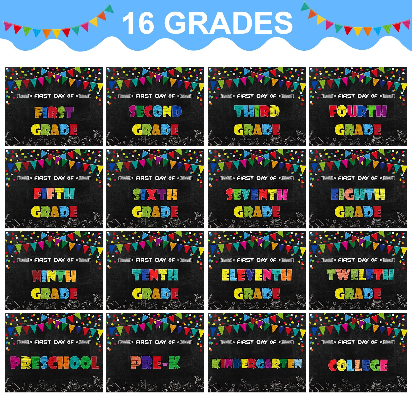 Waahome First Day Of School Chalkboard Sign 8''X10'' First Day Of School Photo Props Sign Back To School Signs For Kids Girls Bo