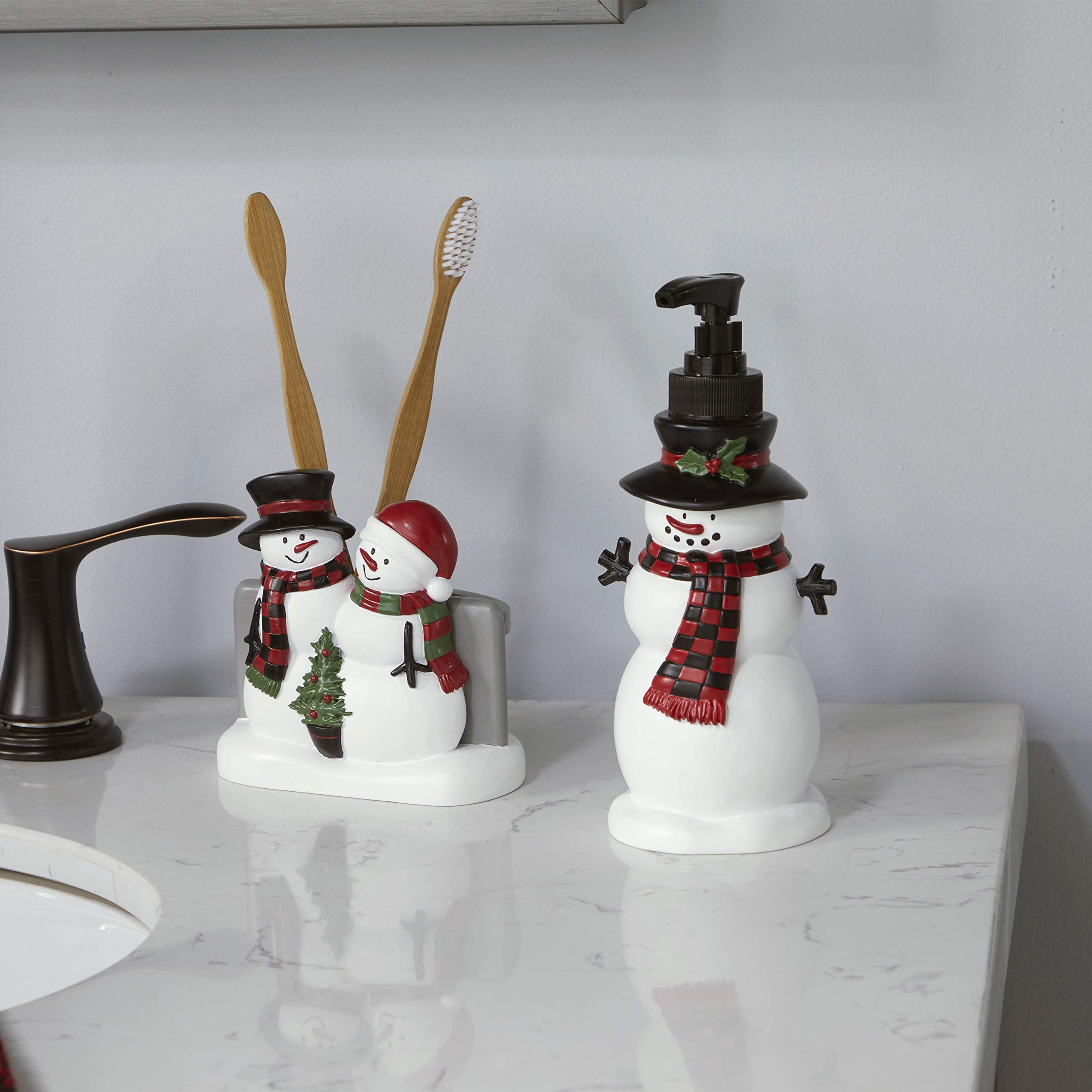 SKL Home Woodland Winter  Toothbrush Holder  Red