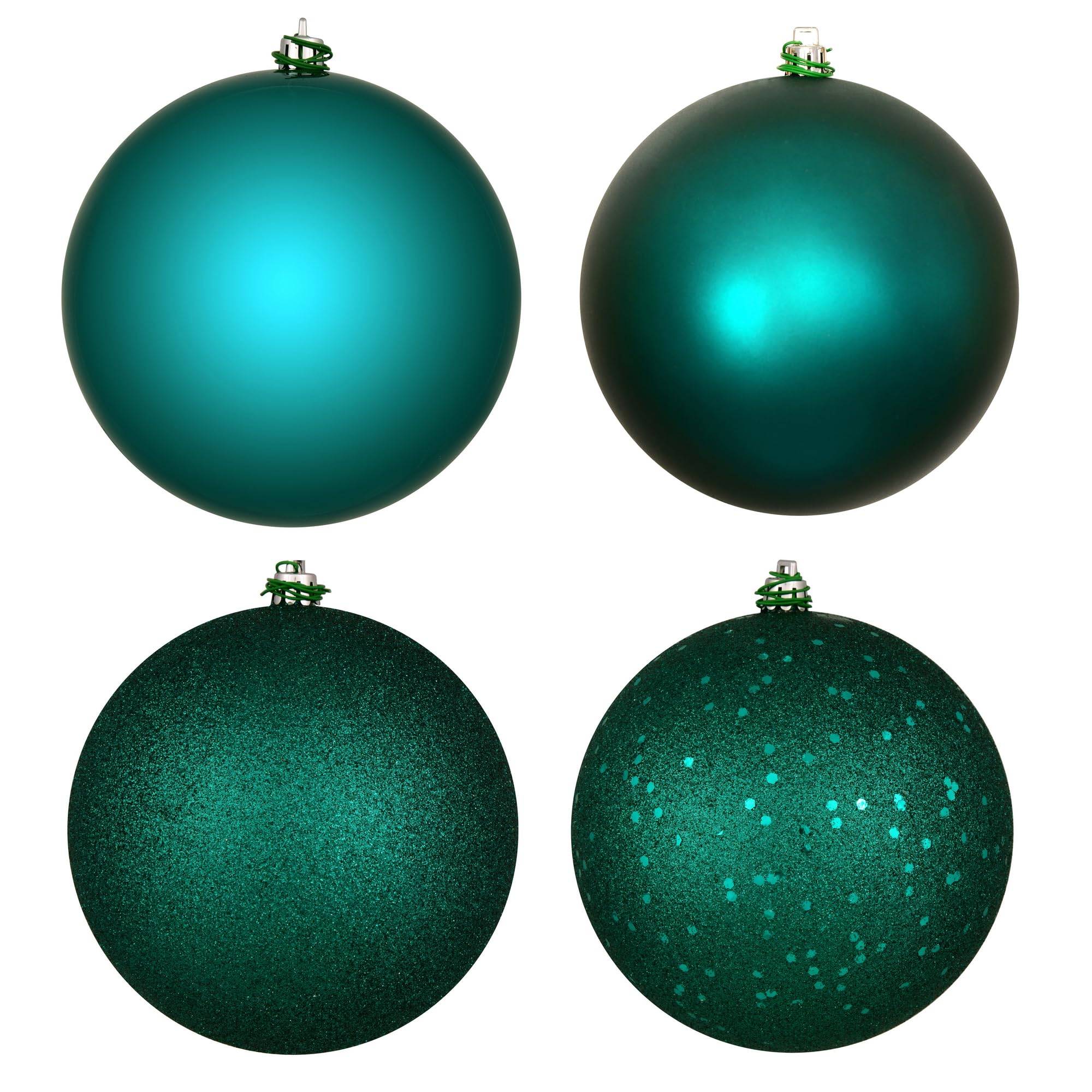 Vickerman 6 Dark Teal 4-Finish Ball Ornament Set.Includes 4 Ornaments per Box.