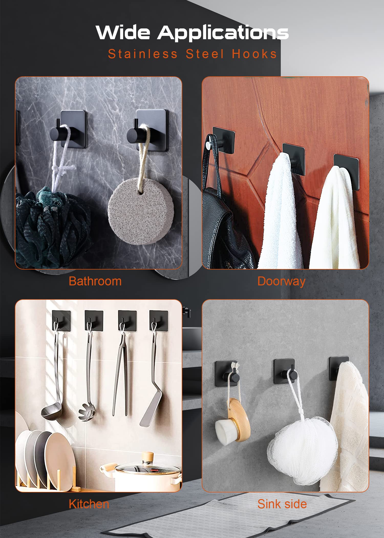 Anfly RV Camper Self Adhesive Toilet Paper Holder with 2 Hanging Hooks for Campers  Bathroom  Kitchen and Bedroom No Drill/Stick On Toilet Paper Holder Wall Mount  Black