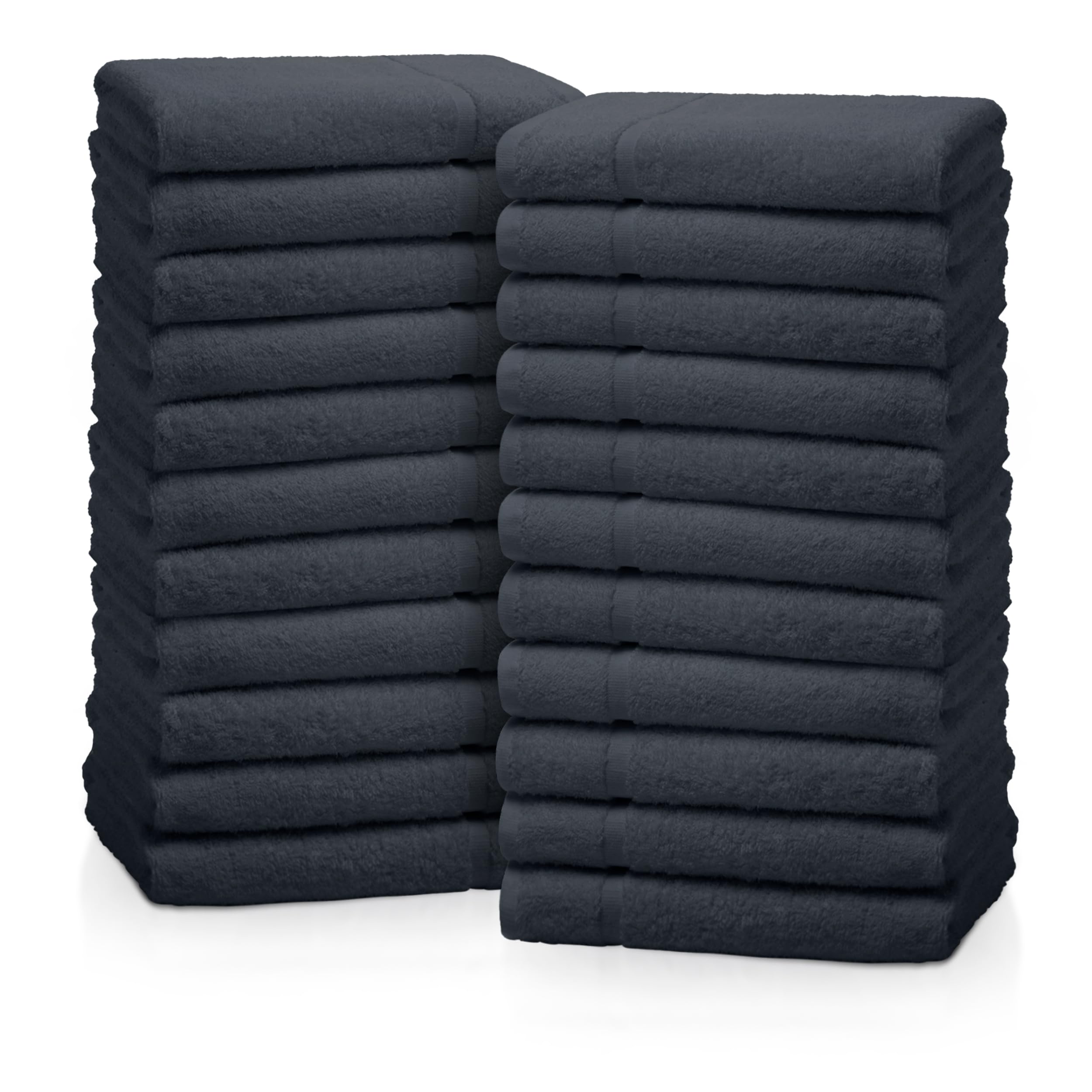 Avalon Salon Towels - 24 Pack Grey Hand Towels 100% Cotton Spa Towels - 16x27 inches Highly Absorbable Facial Towels Gym Towels