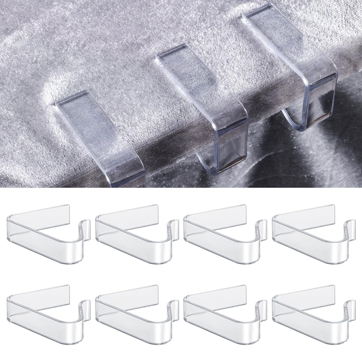 LUTER 8pcs Plastic Tablecloth Clips  Transparent?Picnic Tablecloth Clips?Table?Cloth Holder?Table Cover Clips?for 1.4-2.2 inch Thickness Table Christmas Home Wedding?Party Indoor Outdoor Camping
