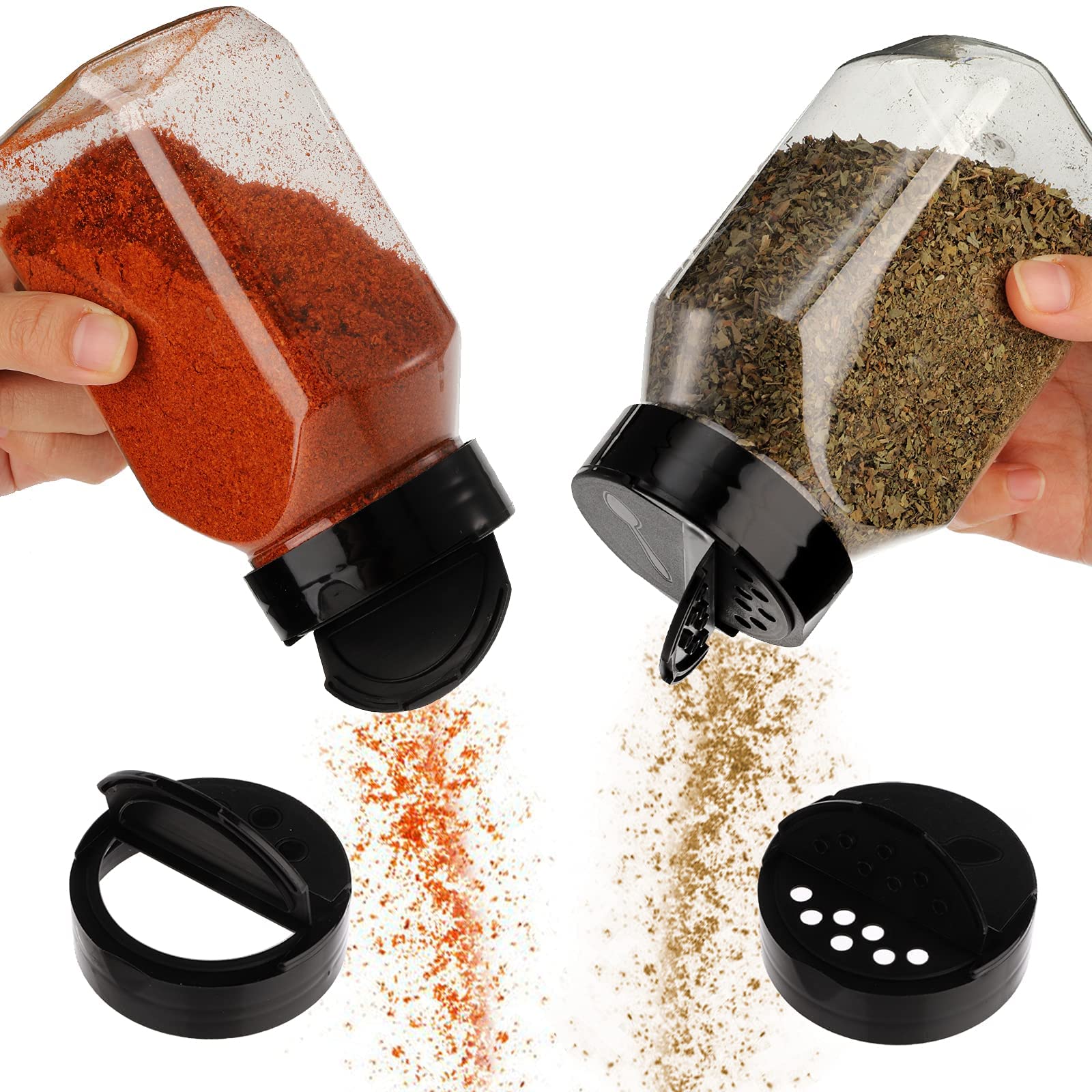 Dicunoy 16 Pack 17 Oz Plastic Spice Containers, Large Seasoning Jars With Shaker Lids, Reusable Empty Storage Bottle For Kitchen