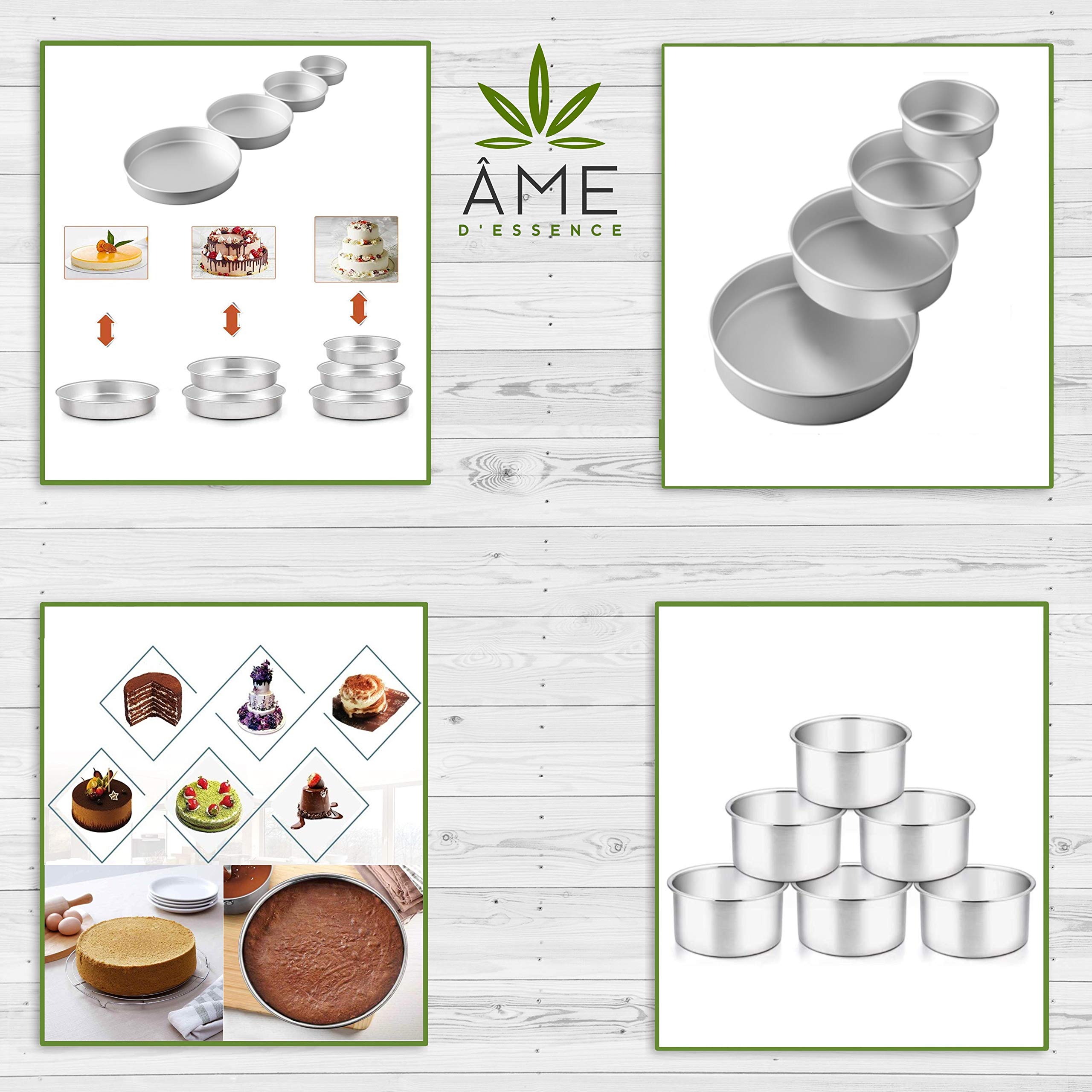 Ame D'Essence (1-Pc) Aluminum Cake Pans Layer Round Cake Pan Durable Commercial Grade 12'' Dia X 3''