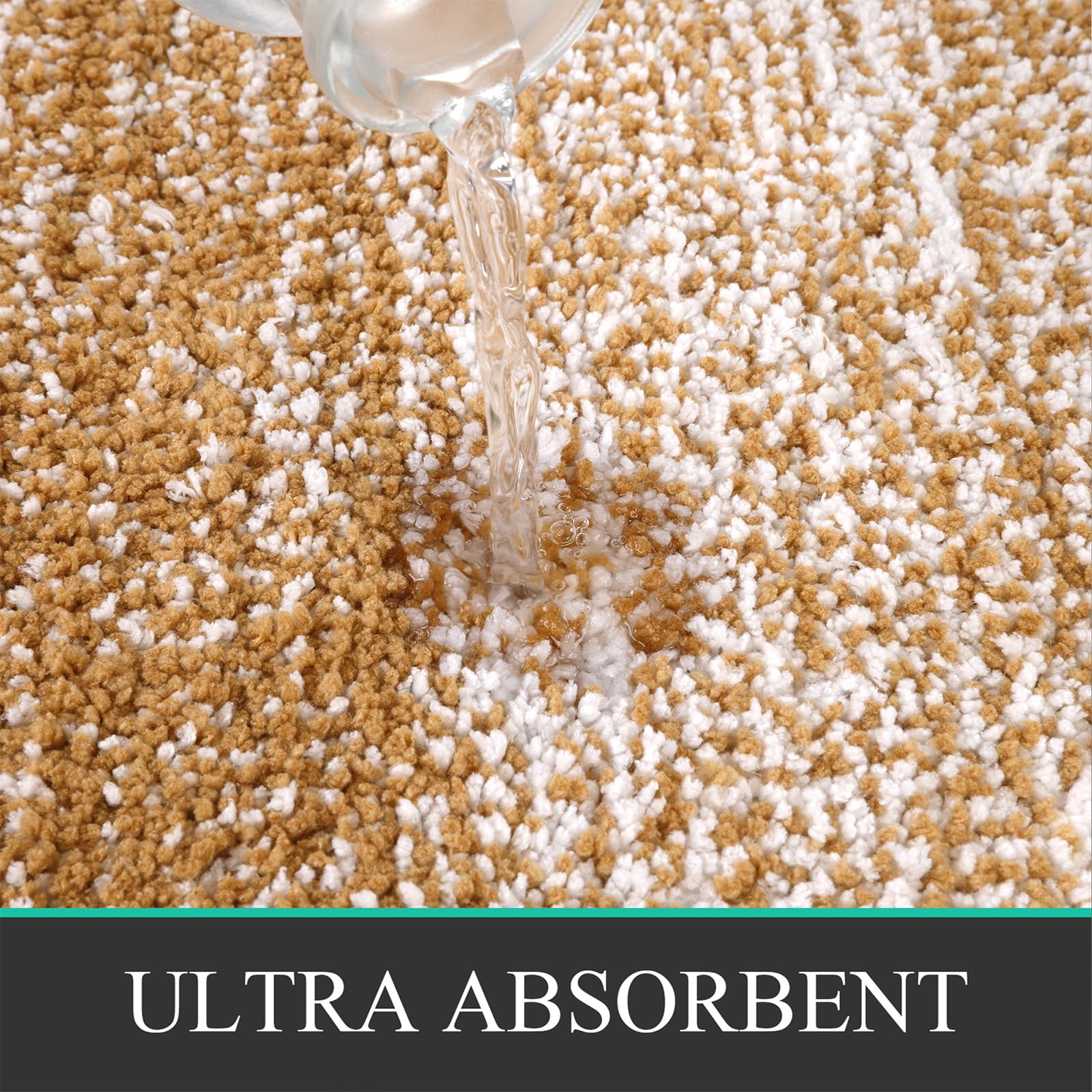 Bsmathom Bathroom Rugs Sets 4 Piece With Toilet Cover, Plush Shaggy Absorbent Bath Rugs For Bathroom, Non-Slip Machine Washable