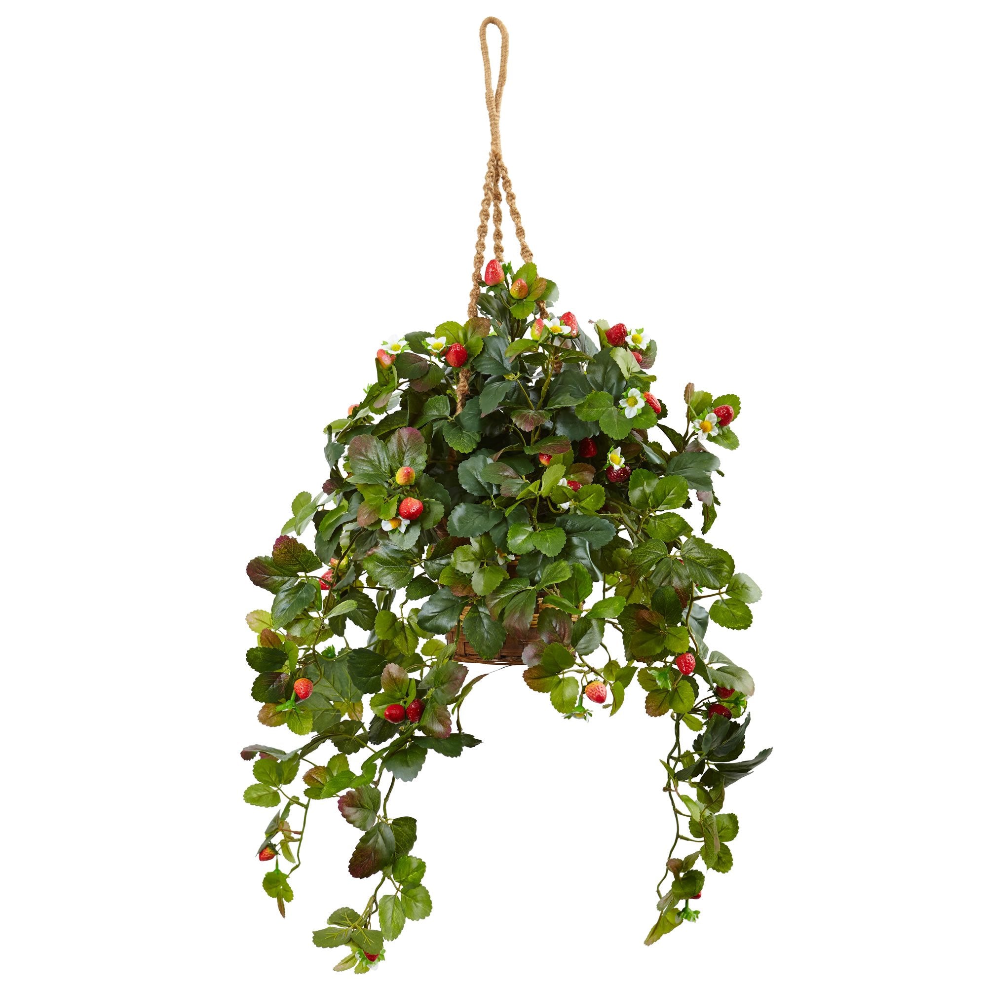 Nearly Natural 41 H Strawberry Bush Silk Arrangement, Pink