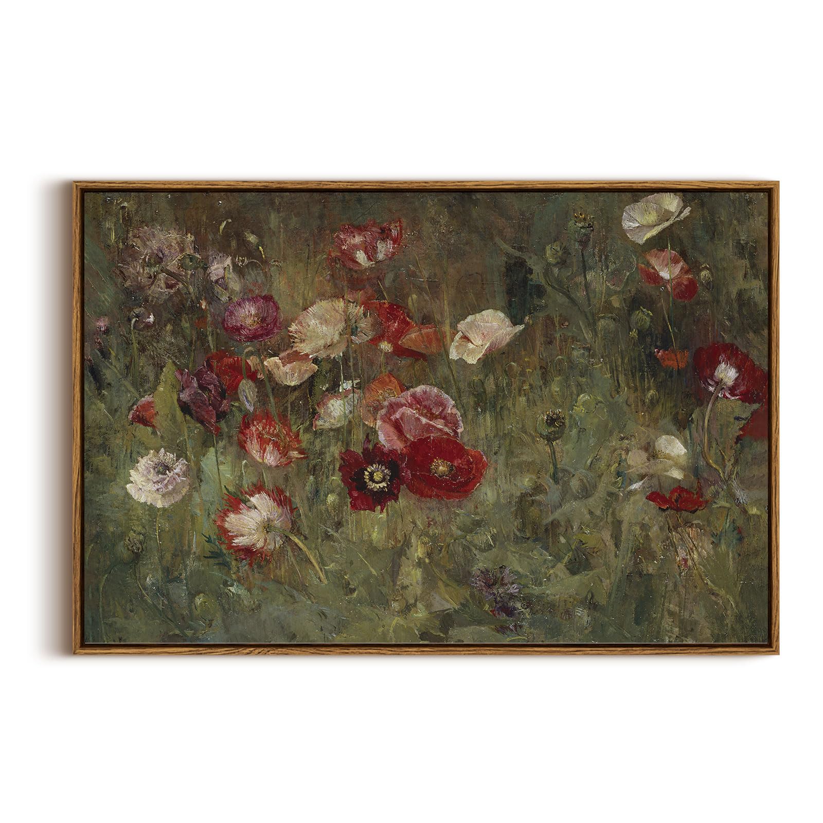 Insimsea Framed Canvas Wall Art Vintage Decor, Flowers Large Wall Art Prints, Flowers Art Modern Farmhouse Decor, Botanical Wall