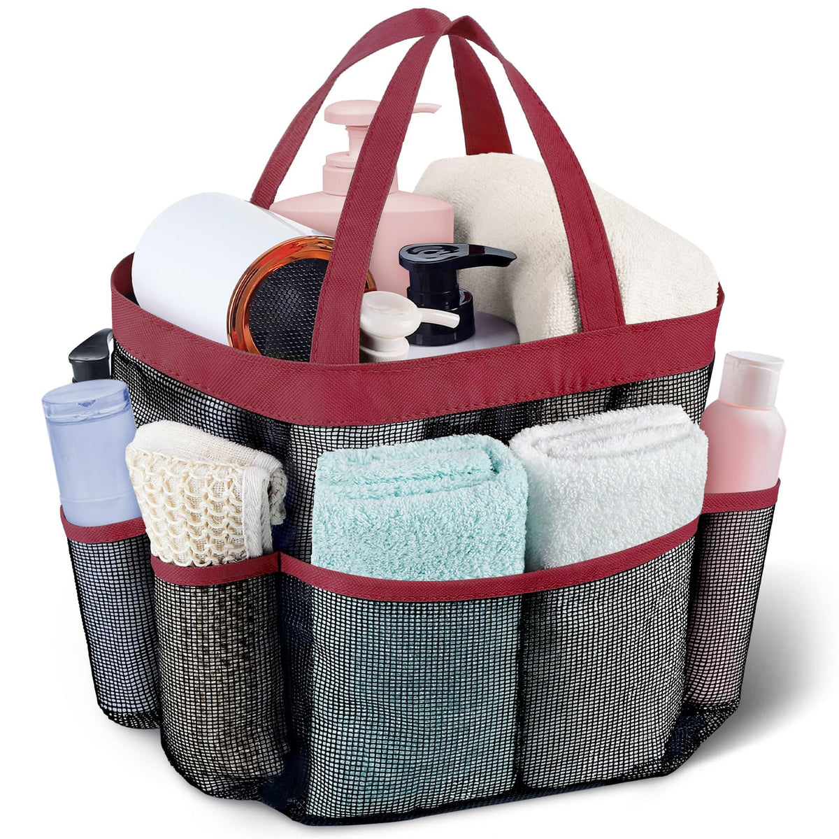 Attmu Mesh Shower Caddy Portable, Quick Dry Hanging Shower Tote Bag For College Dorm Room Essentials, Large Capacity Shower Cadd