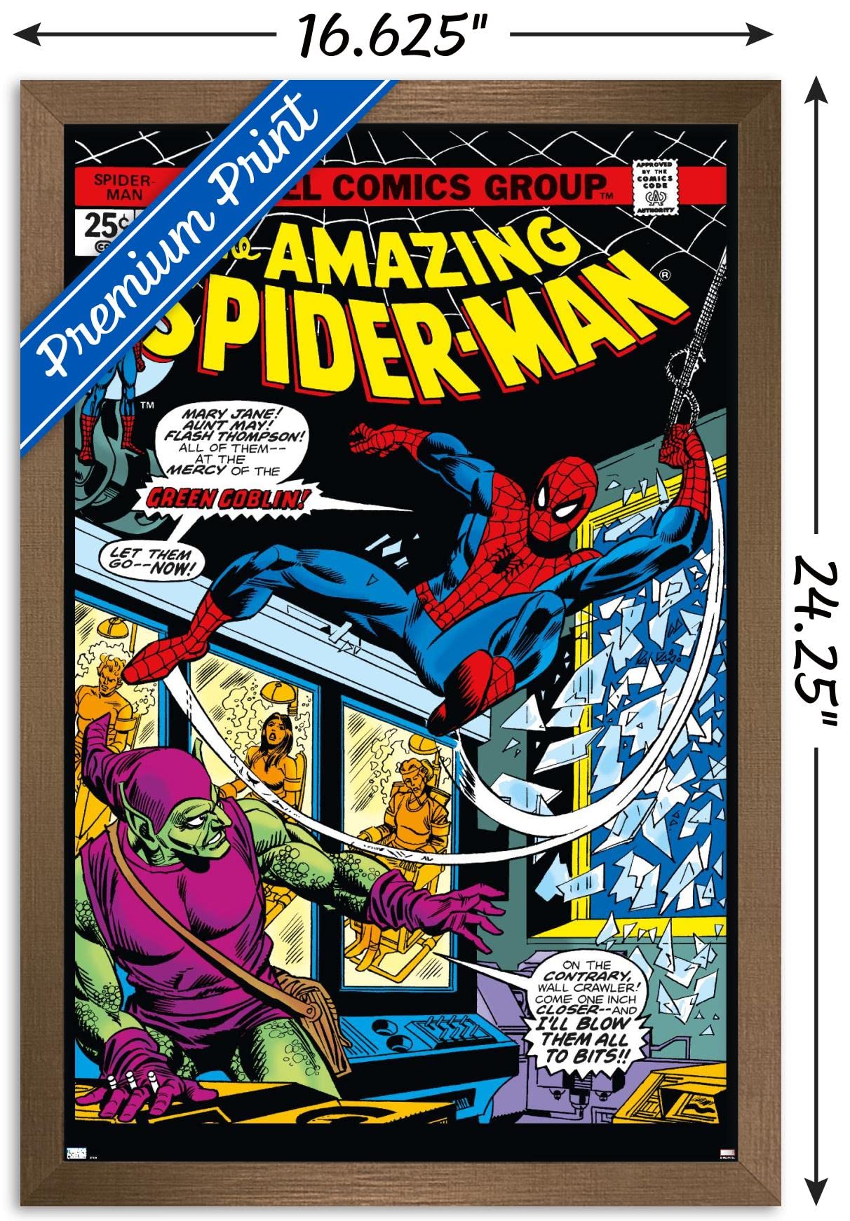 Trends International Marvel Comics - Spider-Man - Amazing Spider-Man #137 Wall Poster, 14.72'' X 22.37'', Bronze Framed Version
