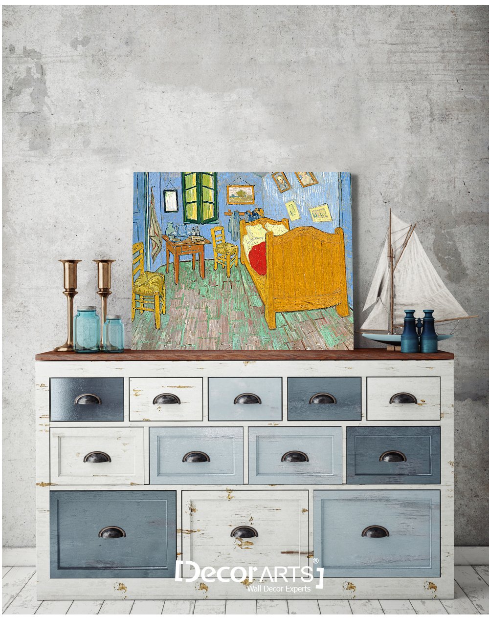 Decorarts - Bedroom In Arles (Third Version), Vincent Van Gogh Art Reproduction. Giclee Canvas Prints Wall Art For Home Decor 20