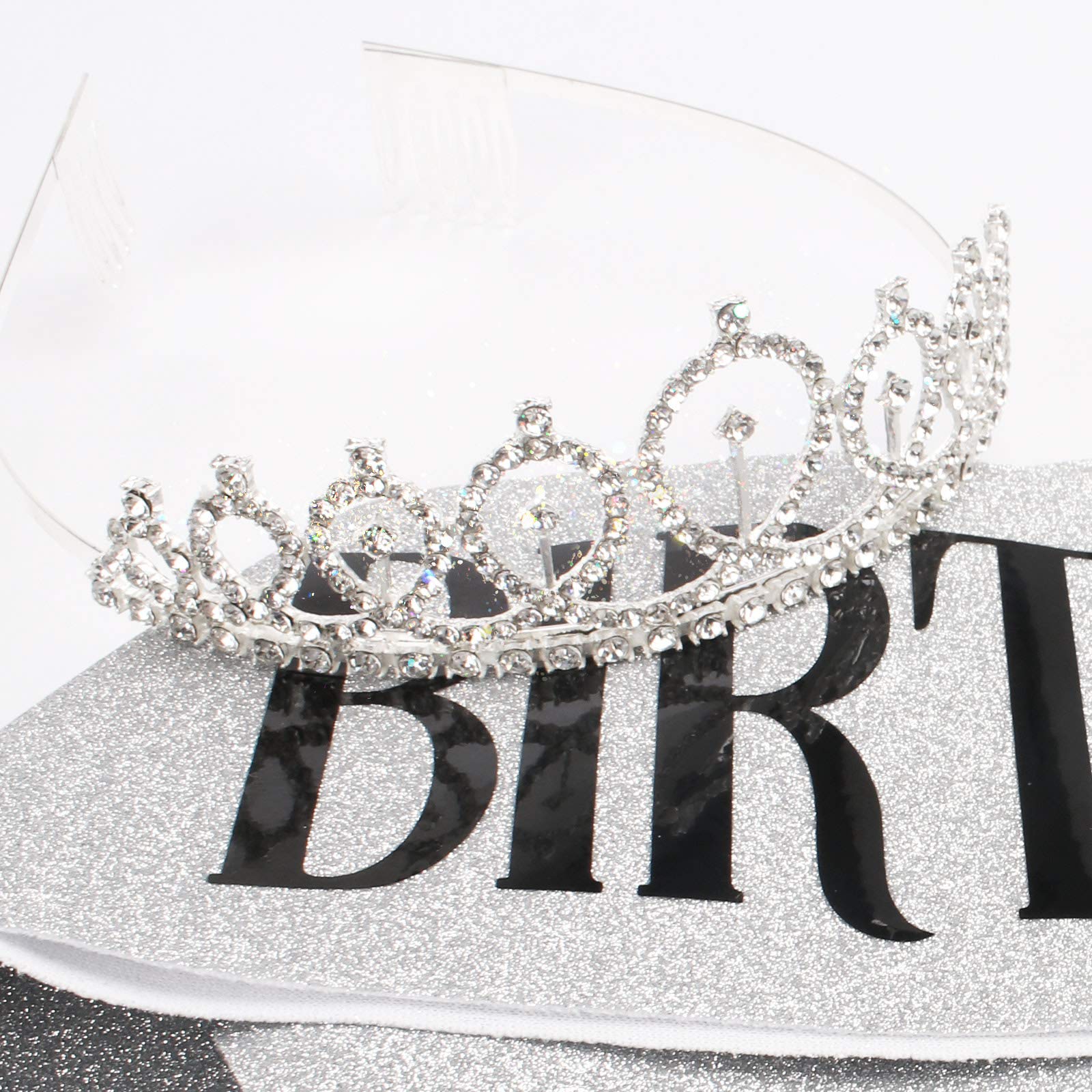 Cavetee ''Birthday Queen'' Sash & Rhinestone Tiara Set - Birthday Tiaras And Sash Birthday Party Favors Glitter Birthday Decorat