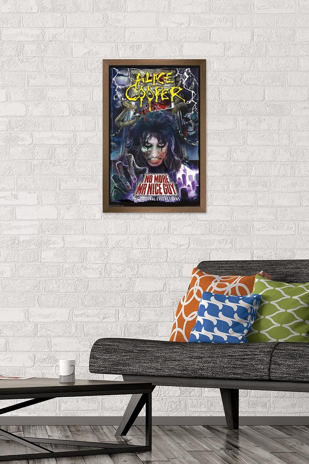 Trends International Alice Cooper - No More Mr. Nice Guy Wall Poster, 14.725'' X 22.375'', Bronze Framed Version