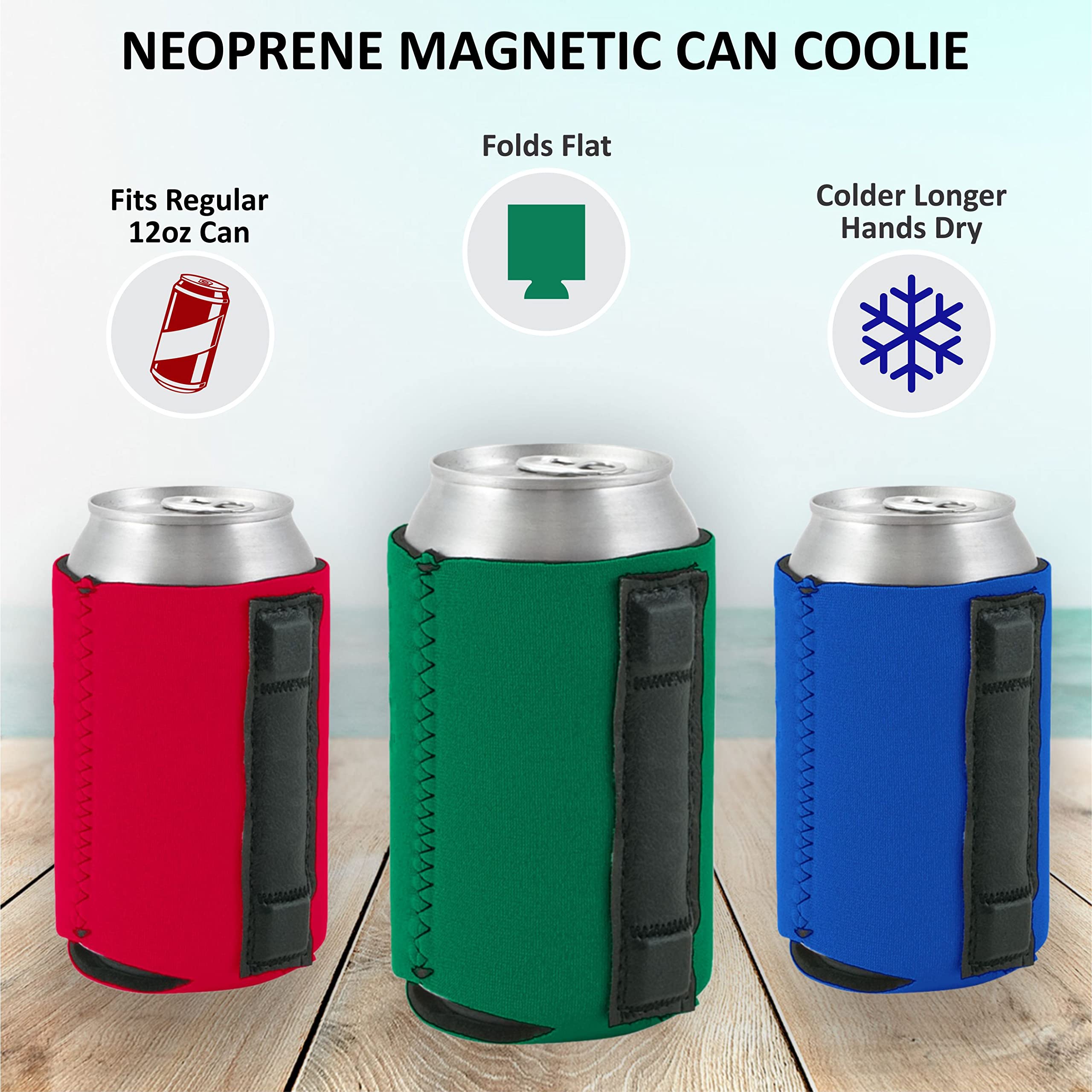 Blank Magnetic Can Coolie (6 Pack Red)