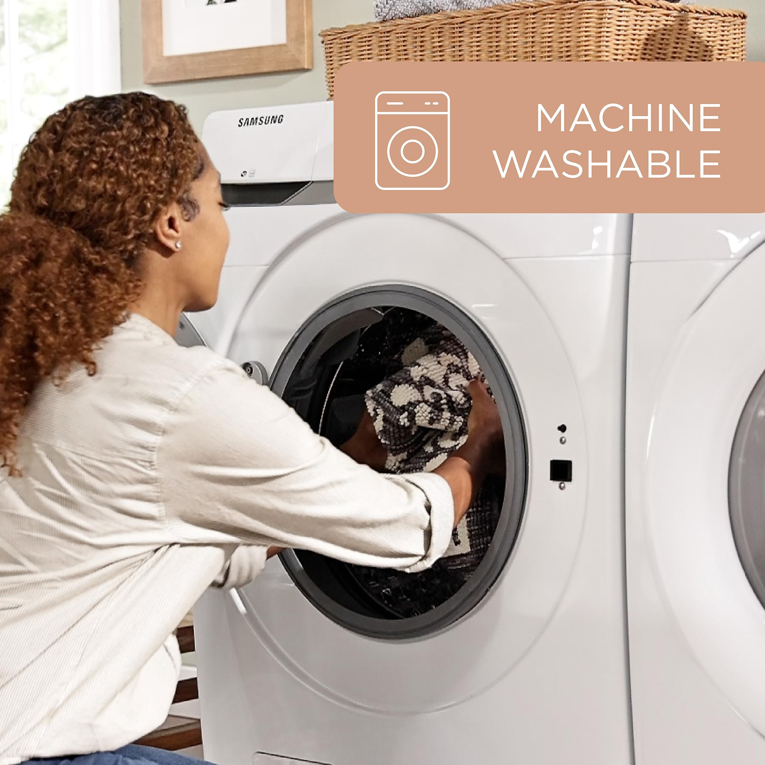 Town & Country Everyday Walker Damask Medallion Everwash Washable Multi-Use Decorative Rug, Tufted Kitchen Rug, Low-Profile Door