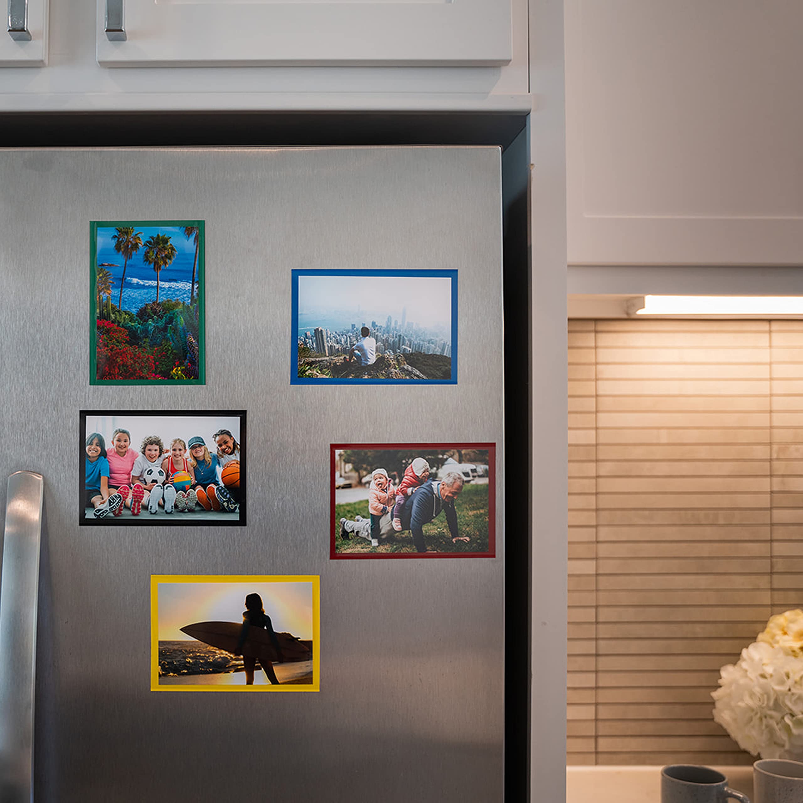 Magtech Magnetic Photo Pocket Picture Frame, Silver, Holds 4x6 Inch Photos, 10 Pack (10146)