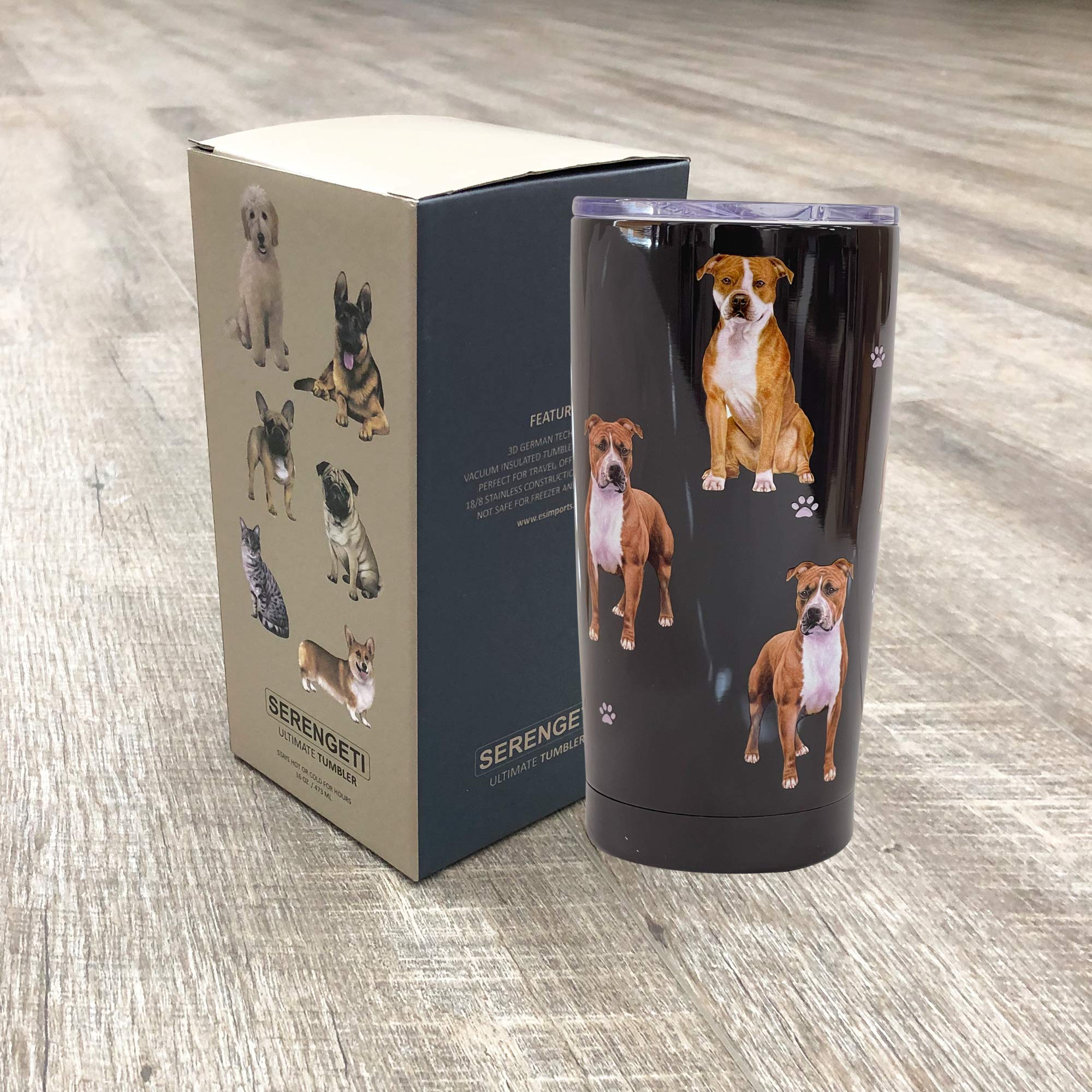Pitbull Serengeti 16 Oz. Stainless Steel, Vacuum Insulated Tumbler With Spill Proof Lid - 3D Print - Insulated Travel Mug For Ho