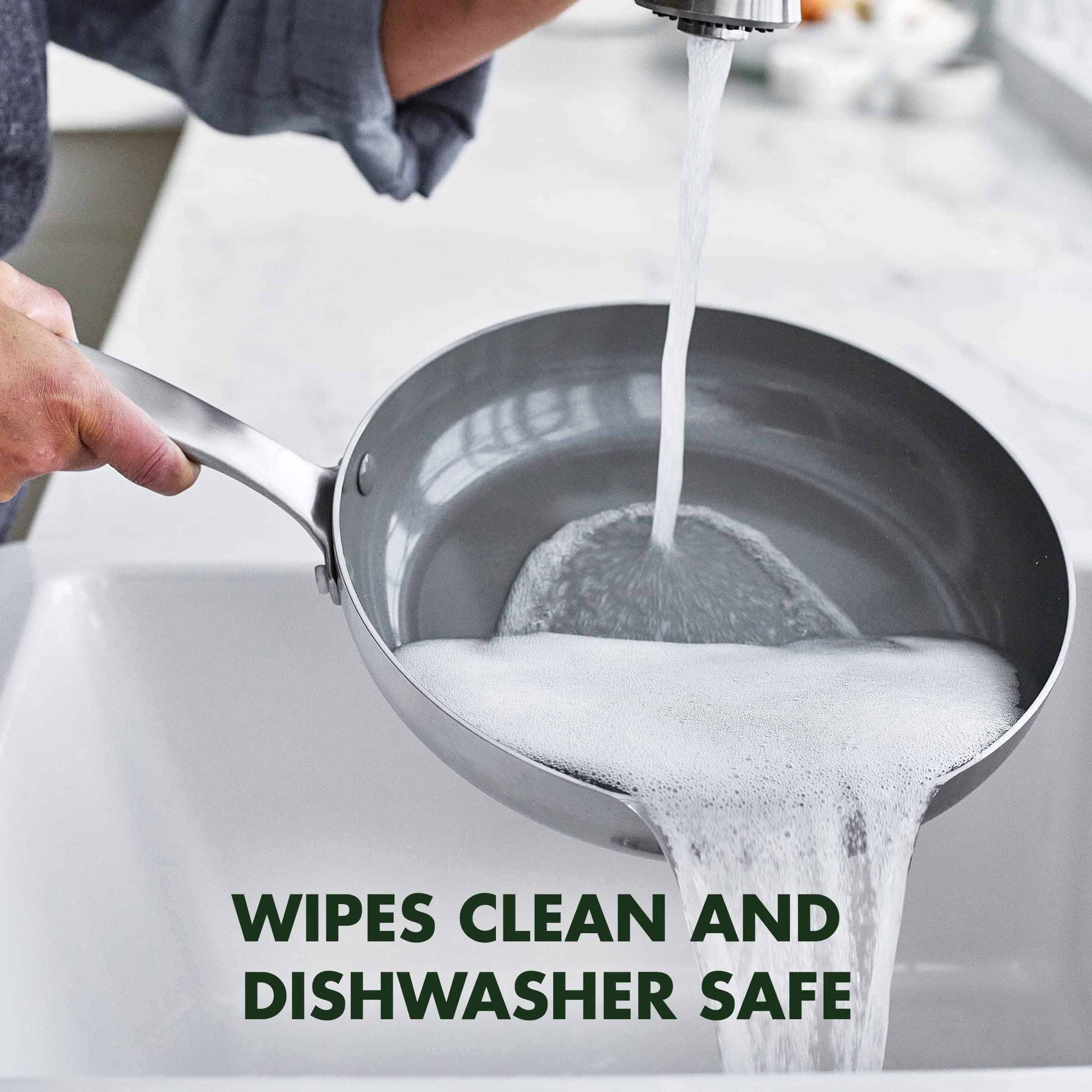 Greenpan Chatham Tri-Ply Stainless Steel Healthy Ceramic Nonstick 8'' And 10'' Frying Pan Skillet 2-Piece Set, Pfas-Free, Multi