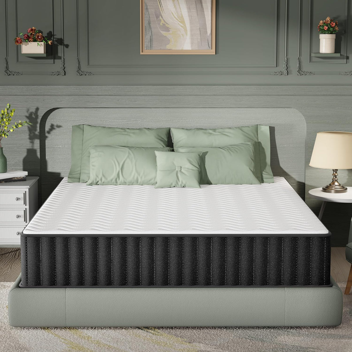 10 Inch California King Memory Foam Mattress, Cooling Charcoal Mattress In A Box, Medium Firm For Back Pain Relief, Certipur-Us