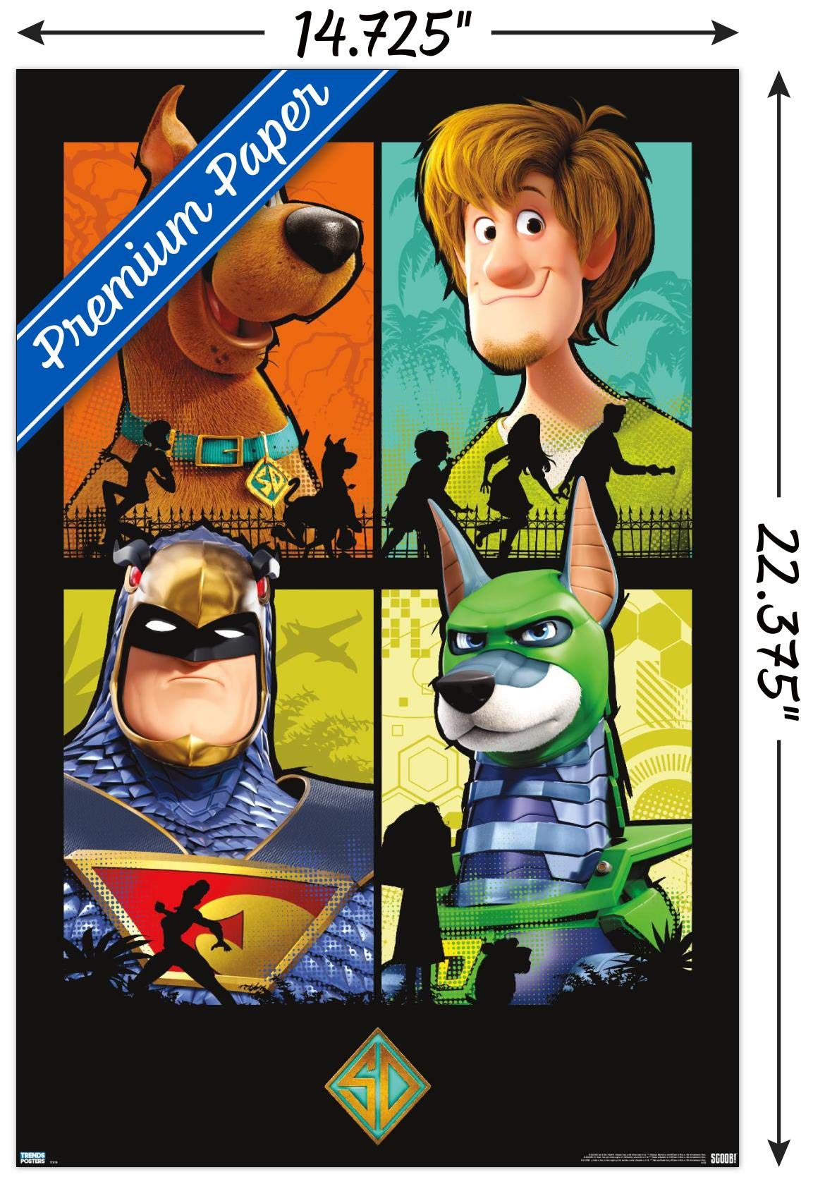 Trends International Scooby- Doo: Scoob! - Grid Wall Poster, 14.725'' X 22.375'', Premium Unframed Version