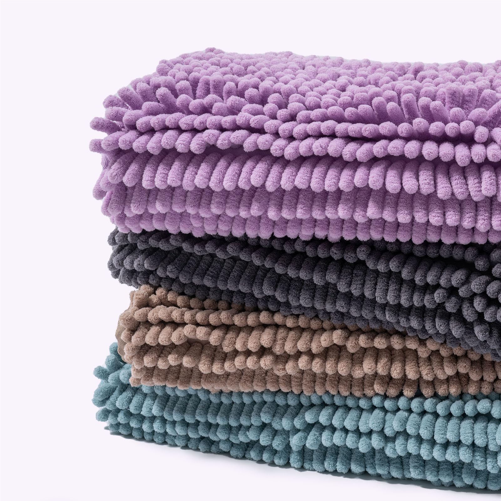 Freshmint Chenille Bathroom Rugs Non-Slip Bath Mat 24''X17'', Washable Soft Shower Mat, For Bathroom Floor & Tub Fluffy Shag Bat