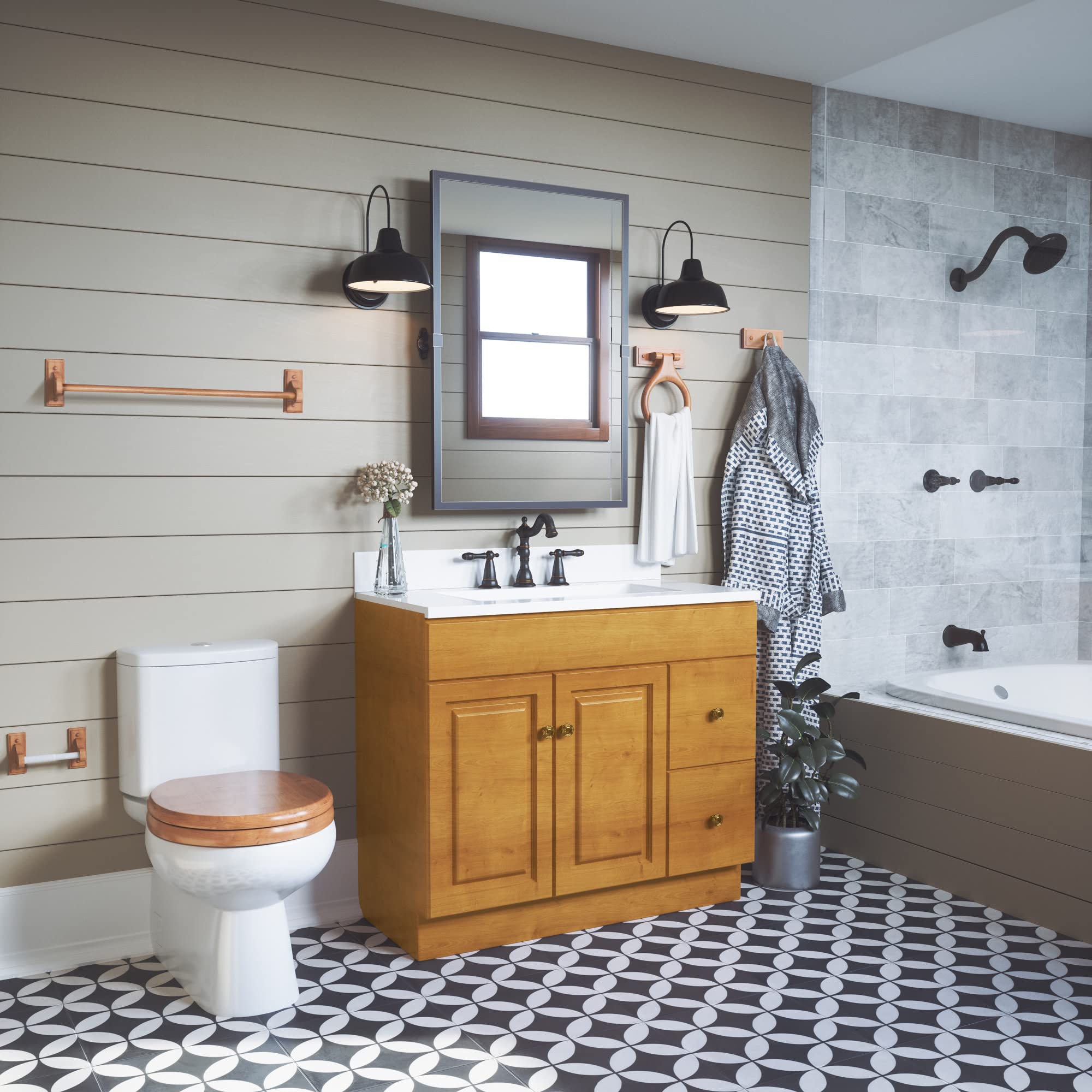Design House 561183 Dalton Towel Bar 18''  Honey Oak