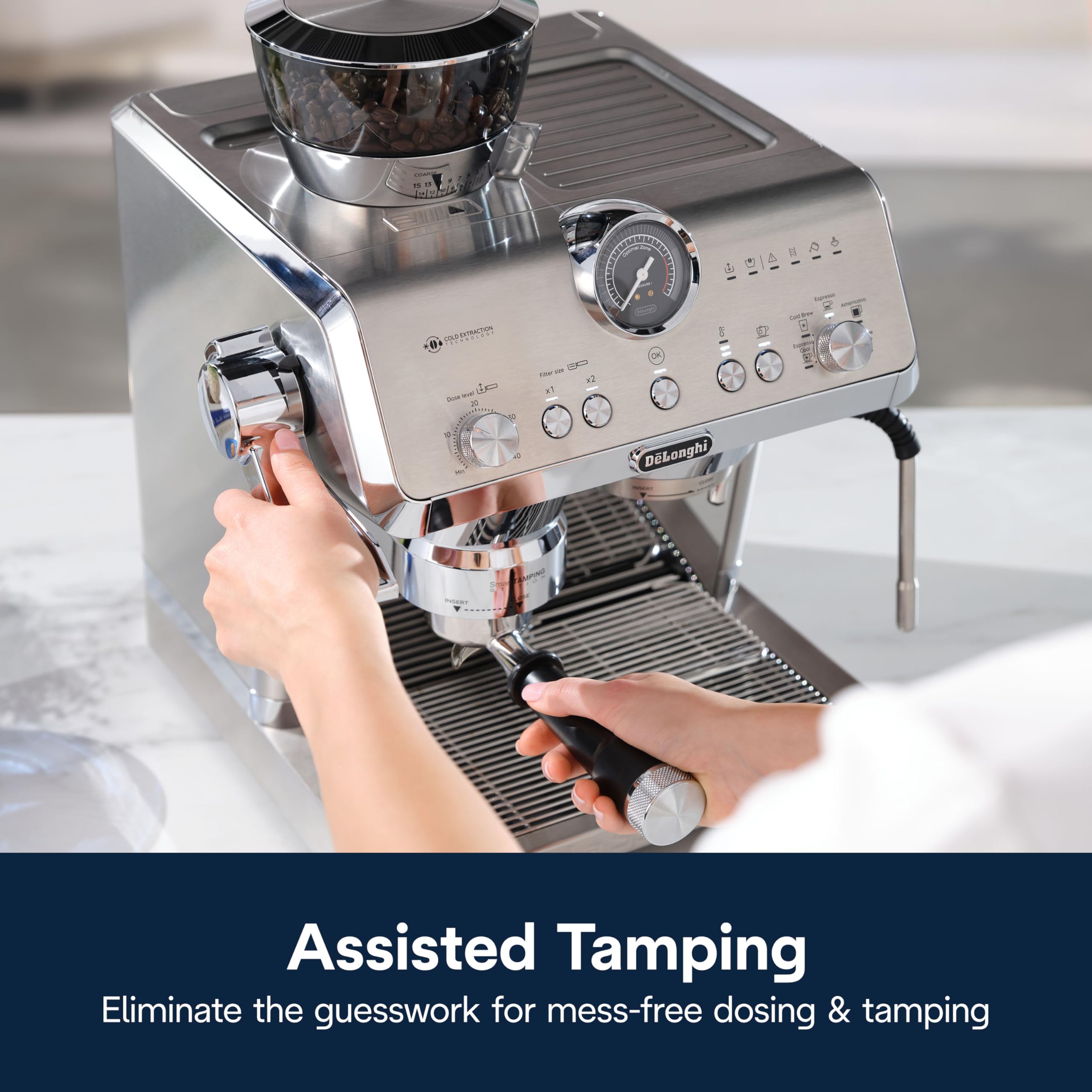 De'Longhi La Specialista Opera Espresso Machine With Cold Brew, Commercial-Style Steam Wand For Latte, Cappuccino, Built-In Grin