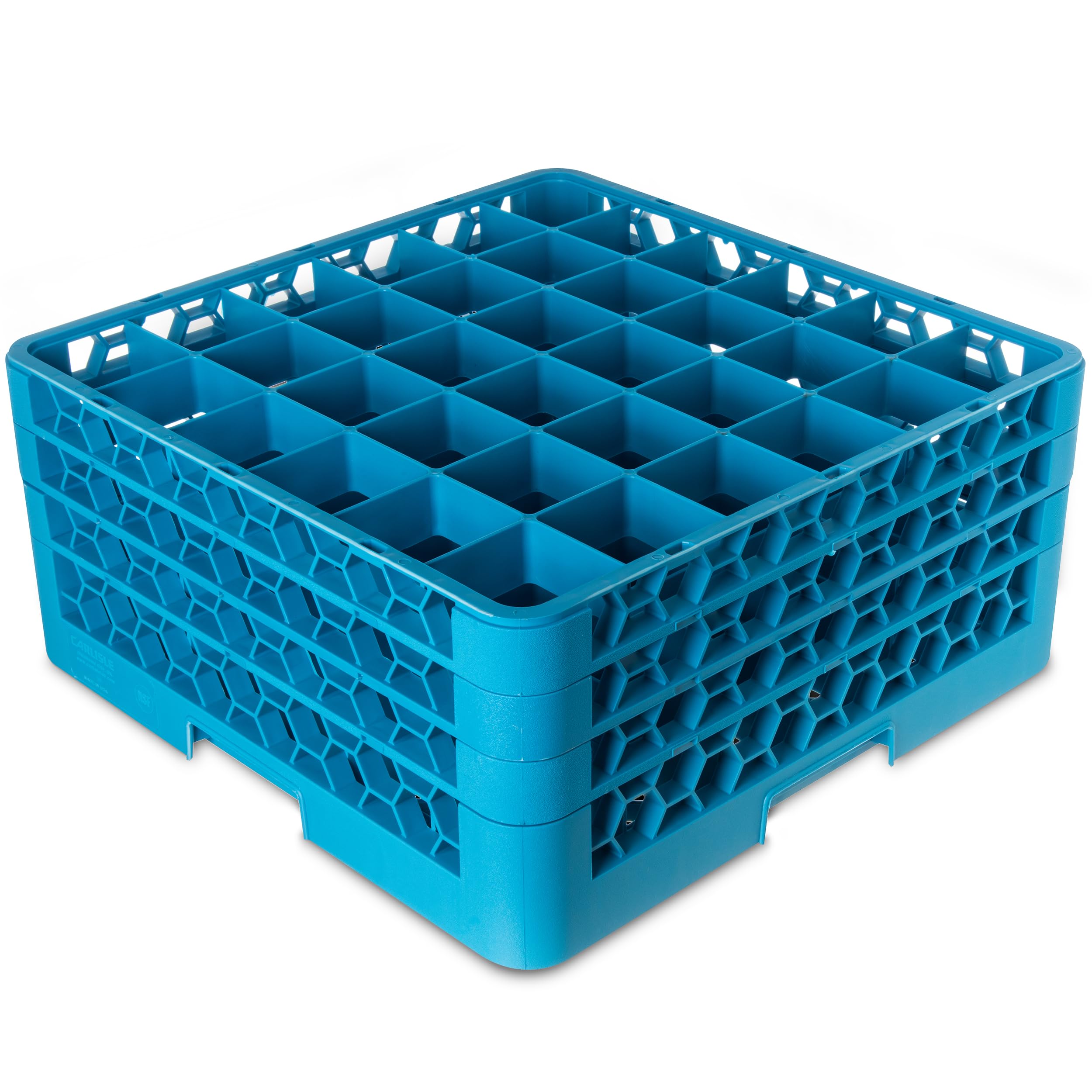 Carlisle FoodService Products RG36-314 OptiClean 36 Compartment Glass Rack with 3 Extenders, 2-15/16 Compartments, Blue (Pack of