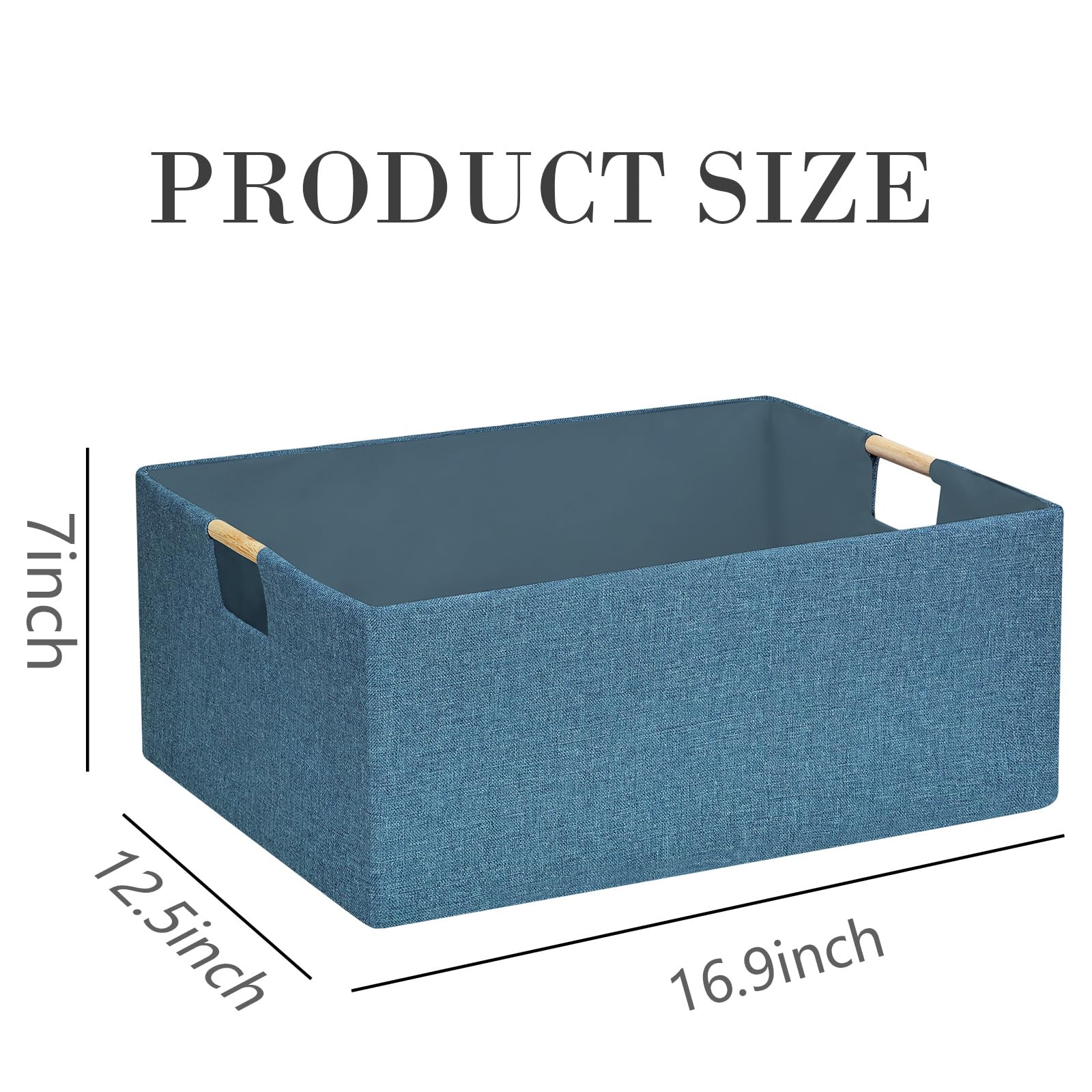 Foldable Storage Box with Handles | 16.9 Inch Collapsible Organizer for Clothes, Toys, Makeup | Sturdy Cardboard Frame & Washabl