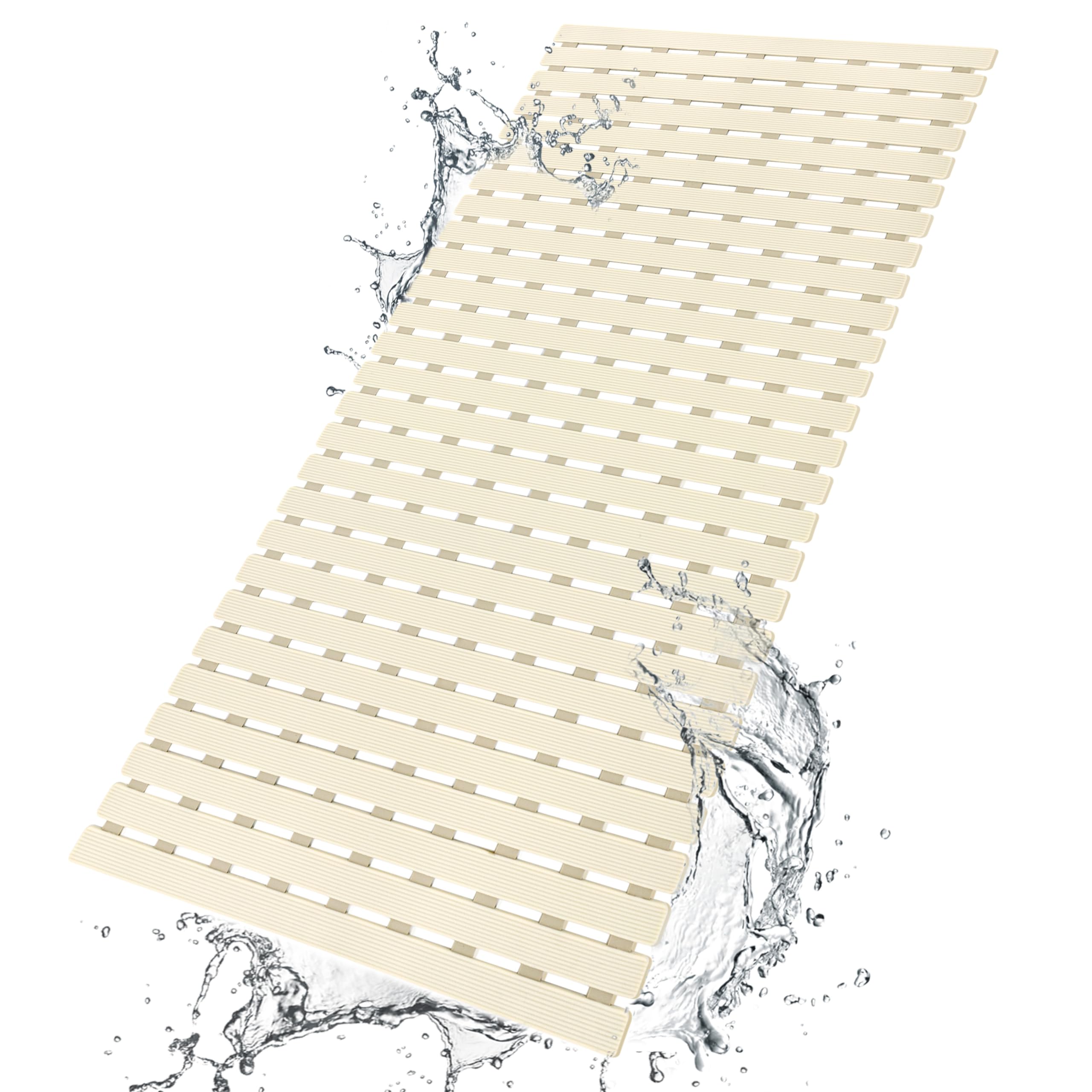 Bemiso Shower Mat Non Slip Bathtub Mat With Suction Cups And Drain Holes 37.4 X15.7 Inch Bath Mat For Tub & Shower.Easy Dry,Easy