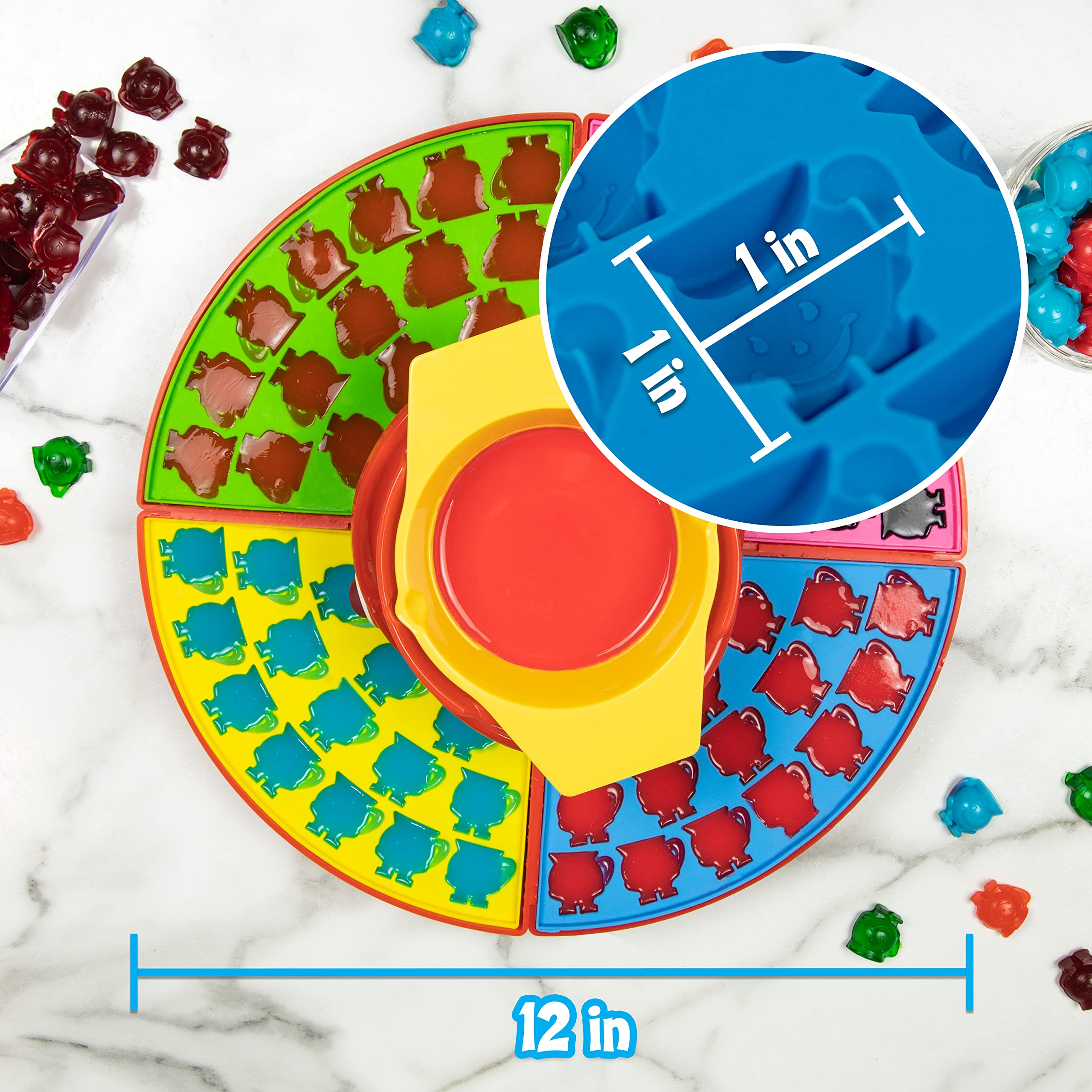 Nostalgia Kool-Aid Electric Gummy Maker, Gummy Candy Machine With 4 Silicone Molds, Heated Base & Melting Pot For Gelatin Mixtur