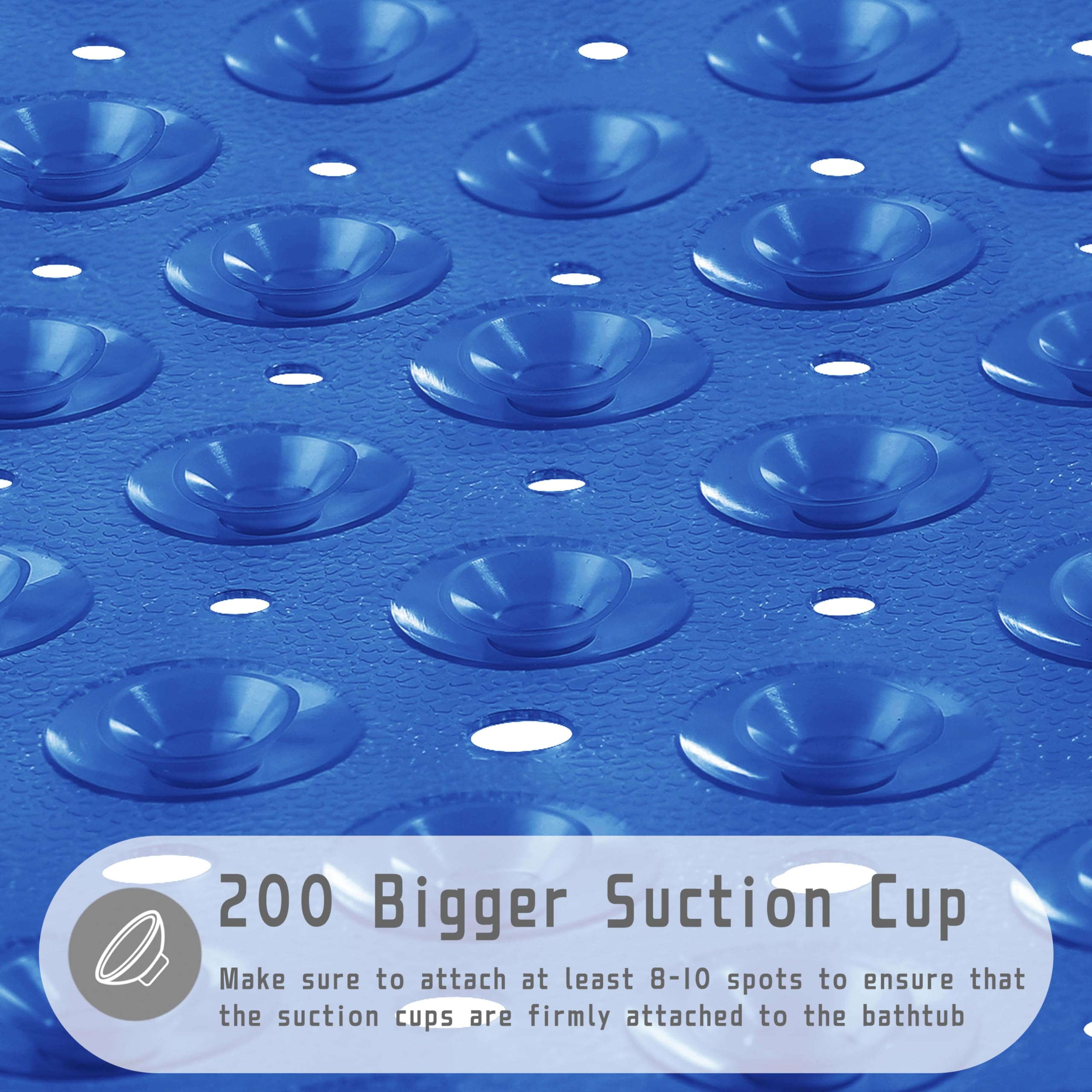 Yimobra Original Bathtub Mat Non-Slip, Extra Long 40 X 16 Inch, Shower Mats For Bathroom Tub With Drain Holes, Machine Wash, Suc