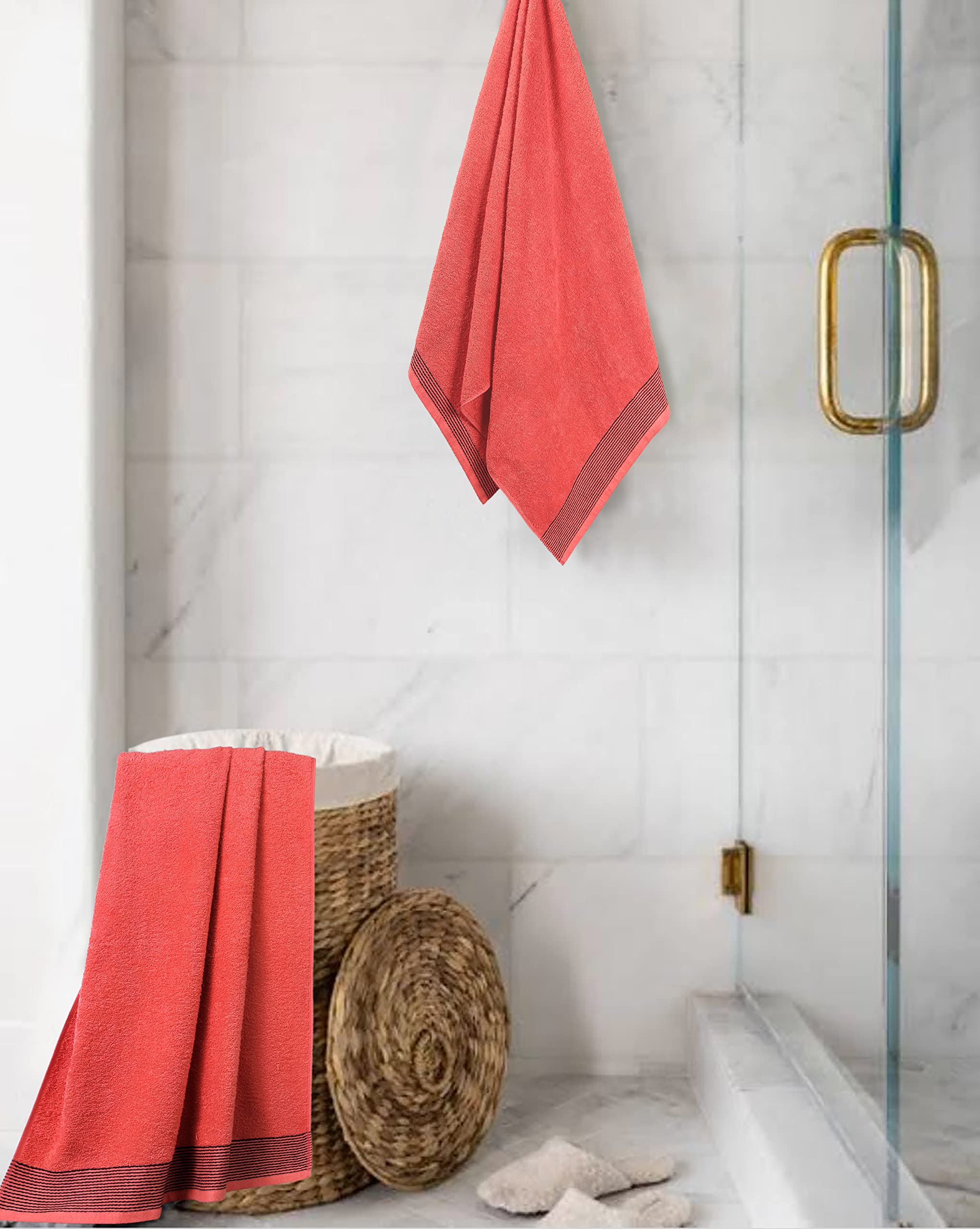 Belizzi Home Ultra Soft 2 Pack Oversized Bath Towel Set 28X55 Inches, 100% Cotton Large Bath Towel, Ultra Absorbant Compact Quic