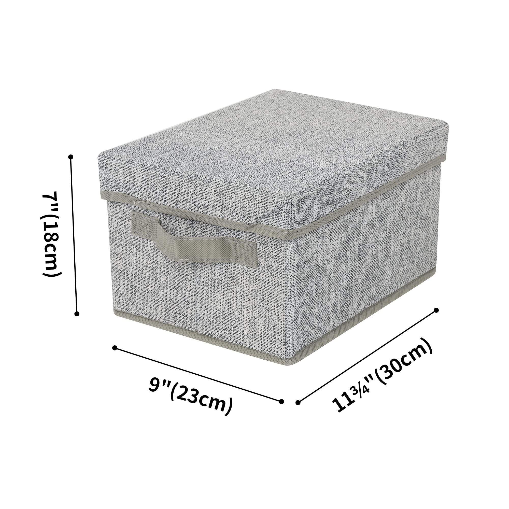 GRANNY SAYS Closet Storage Bins  Fabric Boxes with Lids  Shelf Baskets for Closet Organization  Stackable Storage Containers Storage Baskets for Organizing  Gray  Medium  3-Pack