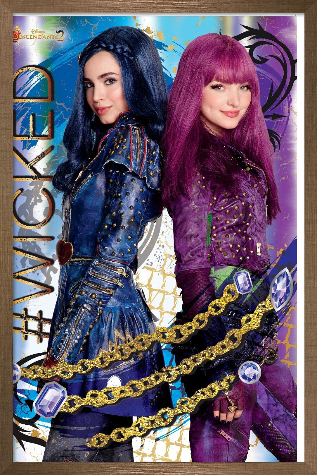 Trends International Disney Descendants 2 - Wicked Wall Poster, 14.725'' X 22.375'', Bronze Framed Version