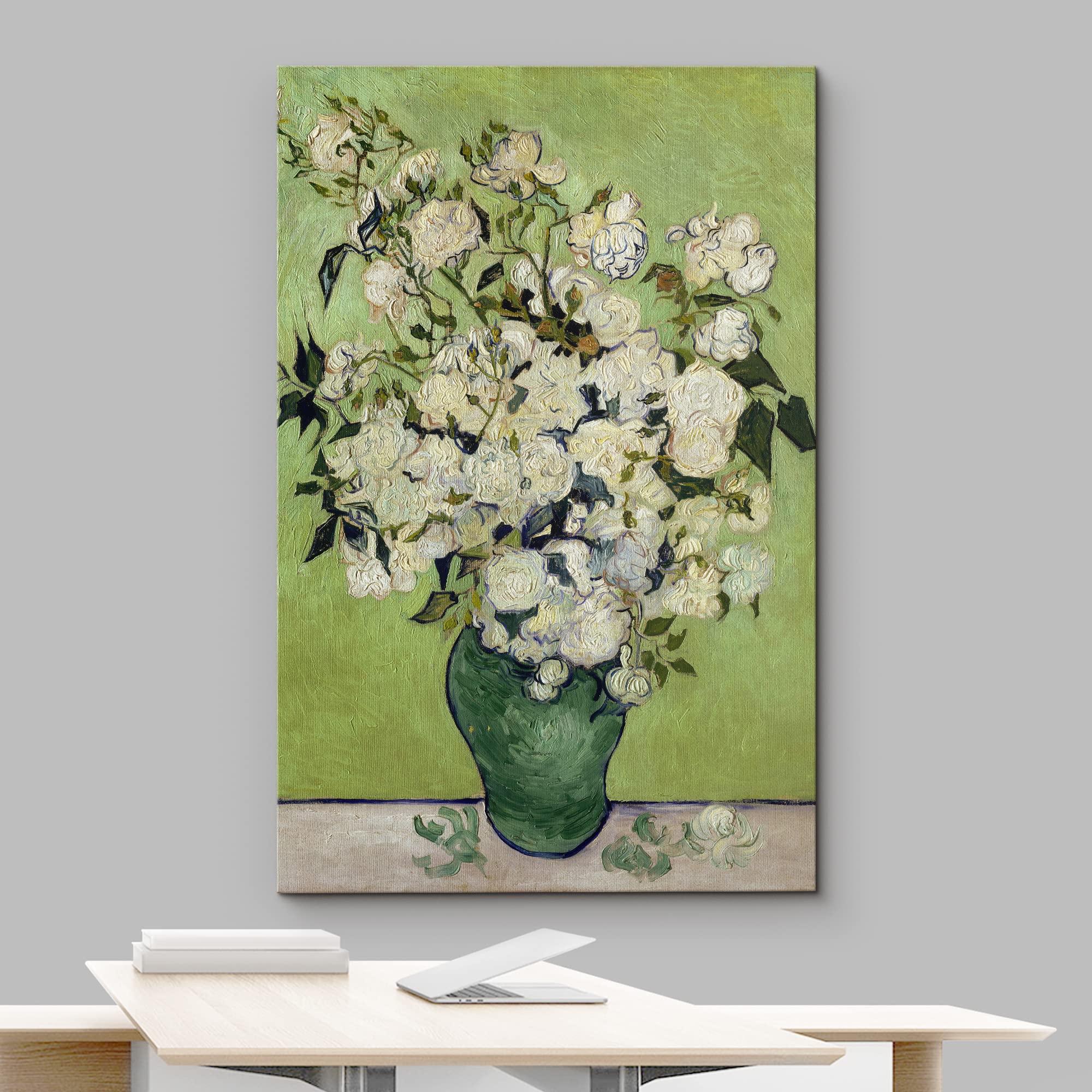 Wall26 Canvas Print Wall Art Irises & Roses By Master Artist Vincent Van Gogh Nature Wilderness Illustrations Fine Art Relax/Cal