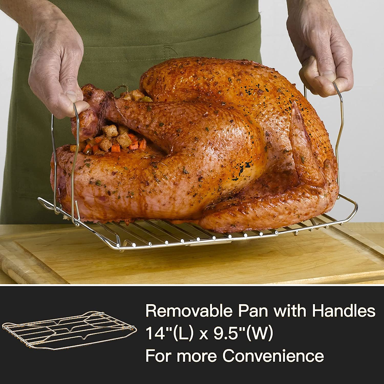 Sunvivi 20 Quart Electric Roaster Oven Turkey Roaster With Lid Electric Roasters With Removable Pan Large Roaster, Self-Basting