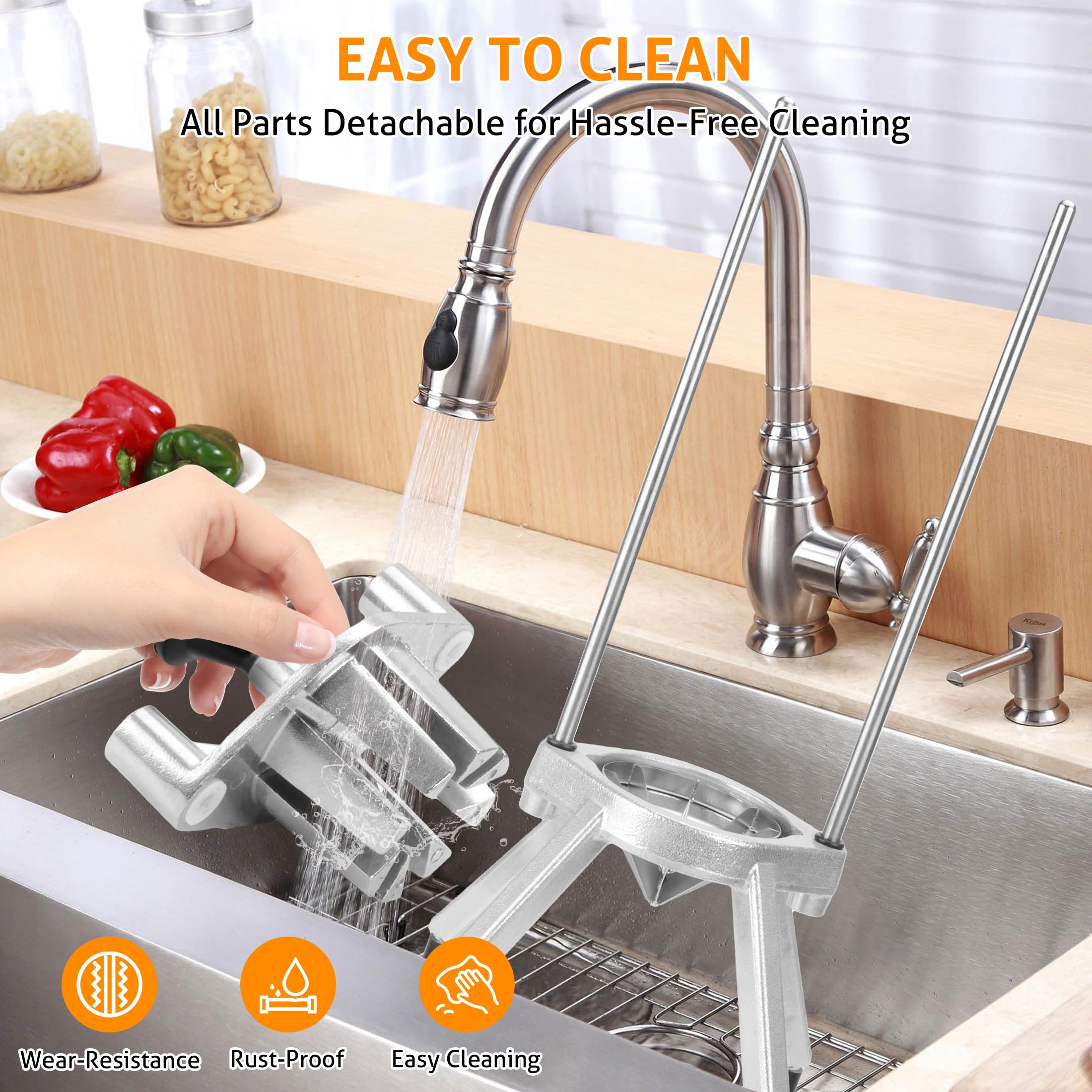 Wichemi Commercial Easy Wedger 8 Section Lemon Slicer Lemon Cutter Commercial Fruit Cutter Slicer Lime Cutter Orange Slicer Comm