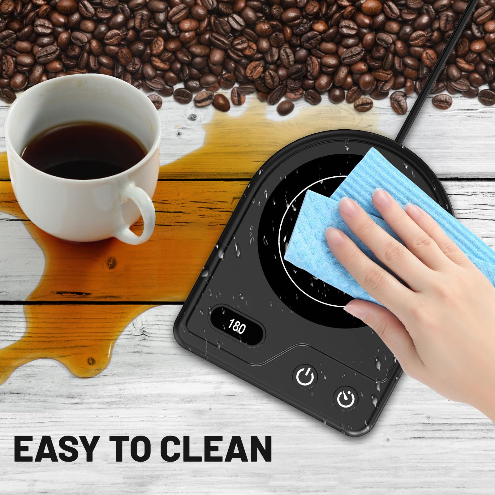 Mug Warmer,Coffee Mug Warmer With 3 Adjustable Temperature Settings,Coffee Warmer With 2-12H Auto Shutoff Functions,Easy To Clea