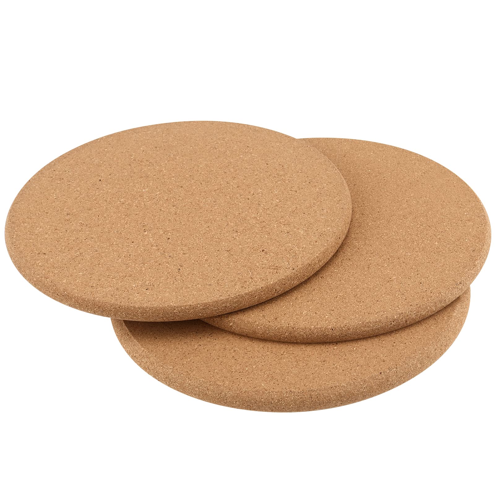 Keileoho 10 Pcs 7.5 Inch Cork Trivet, Cork Plant Coasters, 3/8 Inch Thick Round Cork Coasters, Heat Resistant Cork Hot Pads For