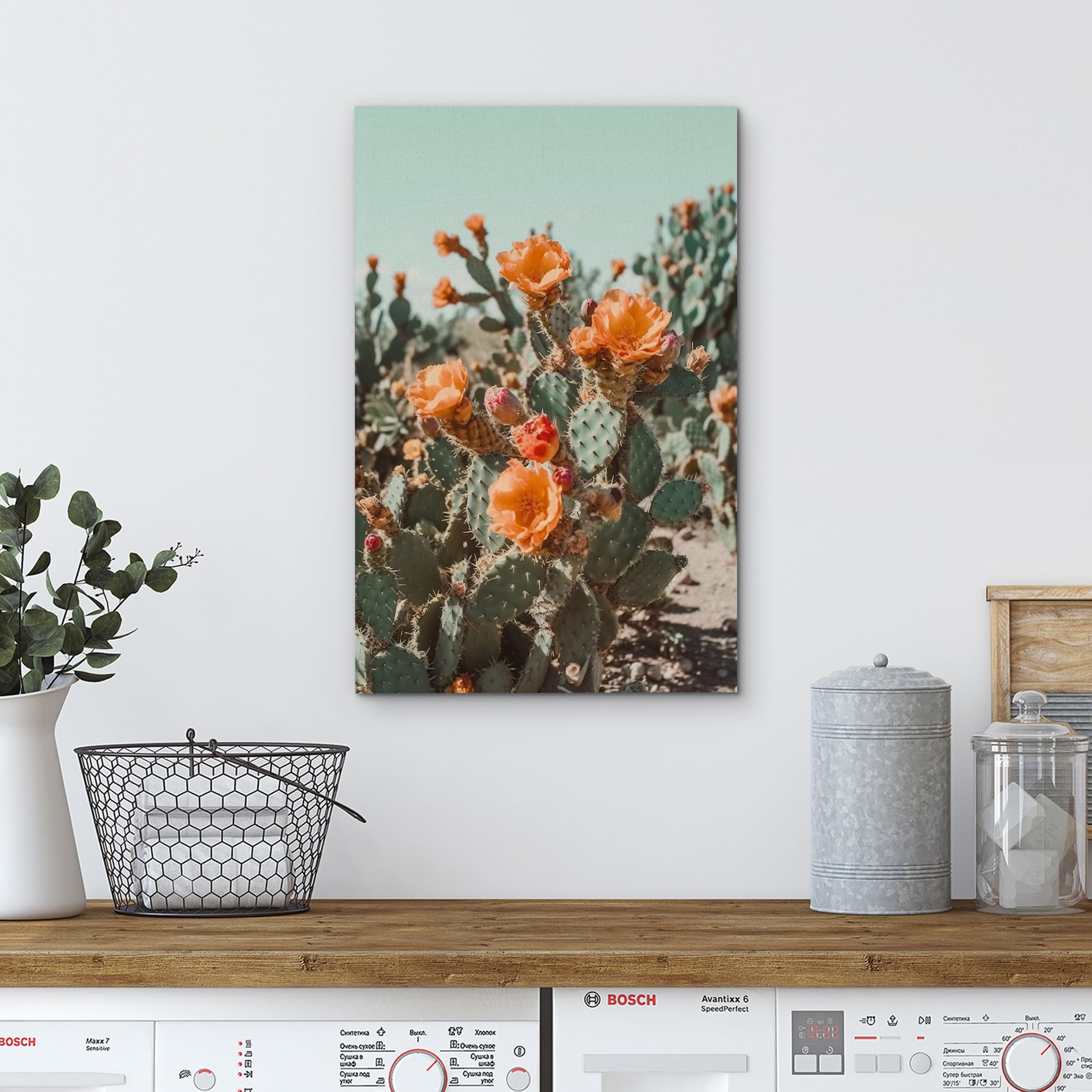 Wall26 Canvas Print Wall Art Blooming Saguaro Cactus Nature Wilderness Photography Realism Floral Botanical Southwest Rustic Cou