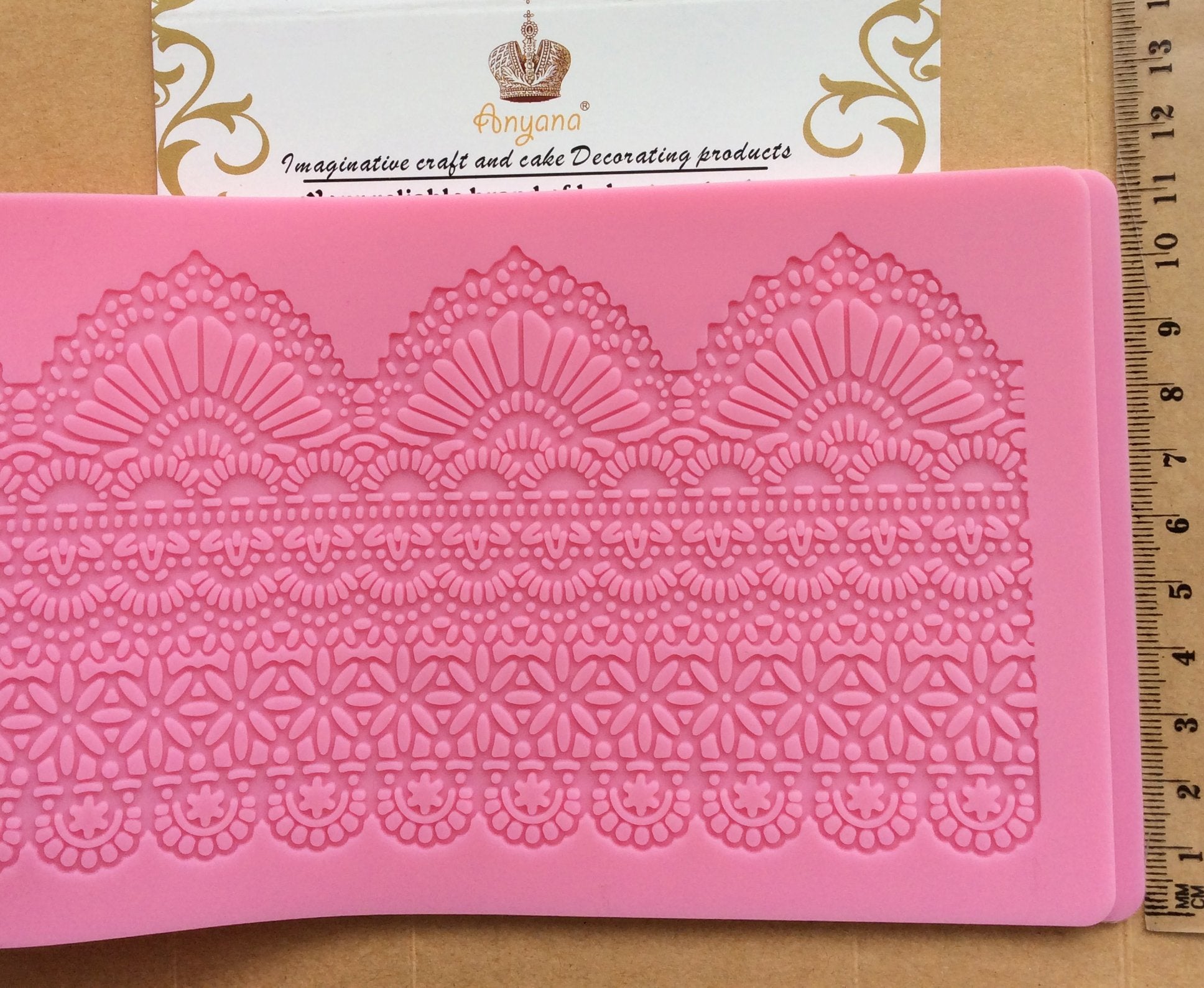 Anyana Set Of 4 Huge 15.5'' Sugar Edible Cake Silicone Fondant Impression Lace Mat Cake Decorating Mold Gum Paste Cupcake Topper