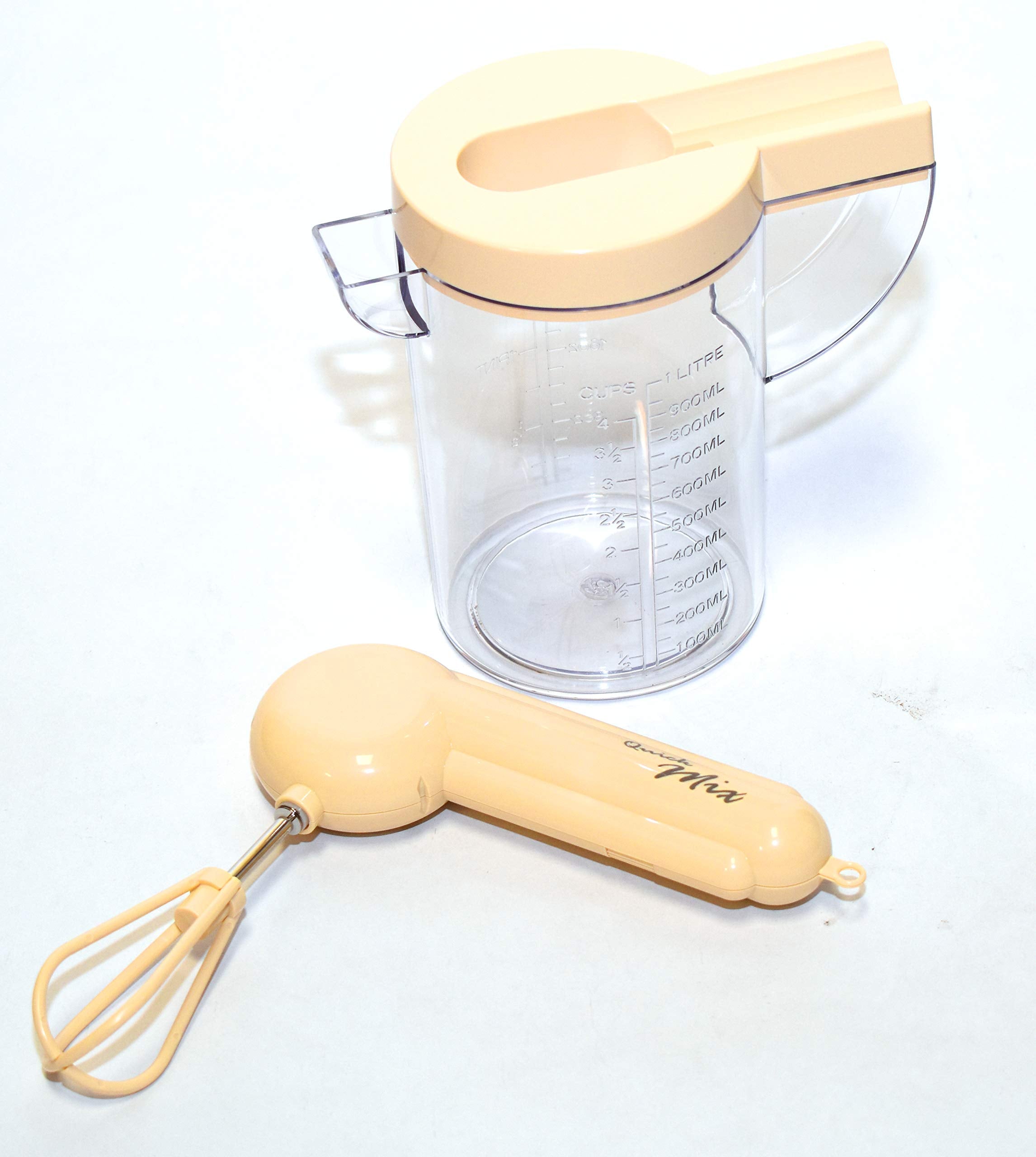 Sana Enterprises Dual Speed Portable Blender (Clear & Beige) Lightweight, Hands-Free Mini Blender With 1 Litre Measuring / Mixin