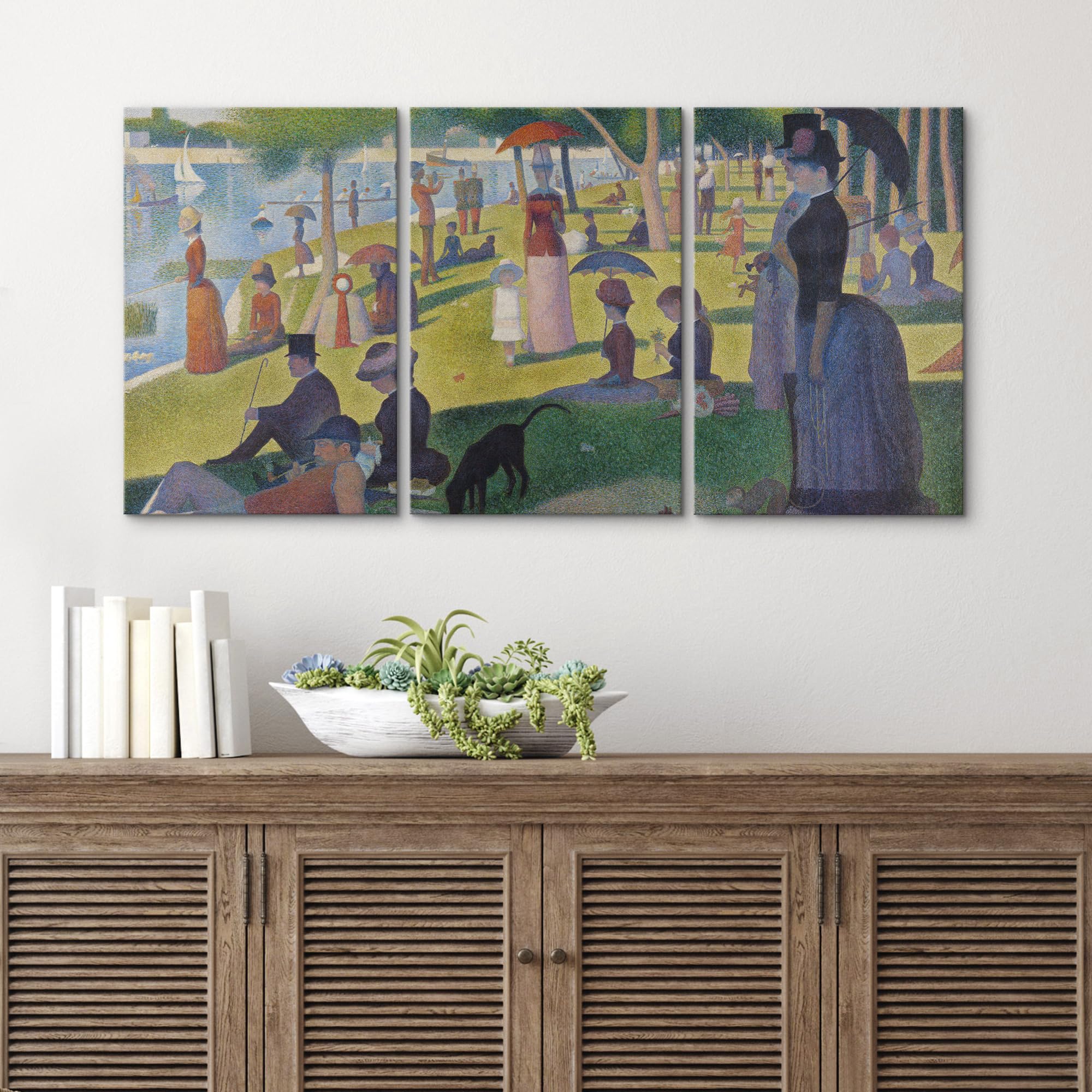 Wall26 Canvas Print Wall Art Set La Grande Jatte By Georges Seurat Cultural Historic Oil Painting Fine Art Reproduction Scenic C