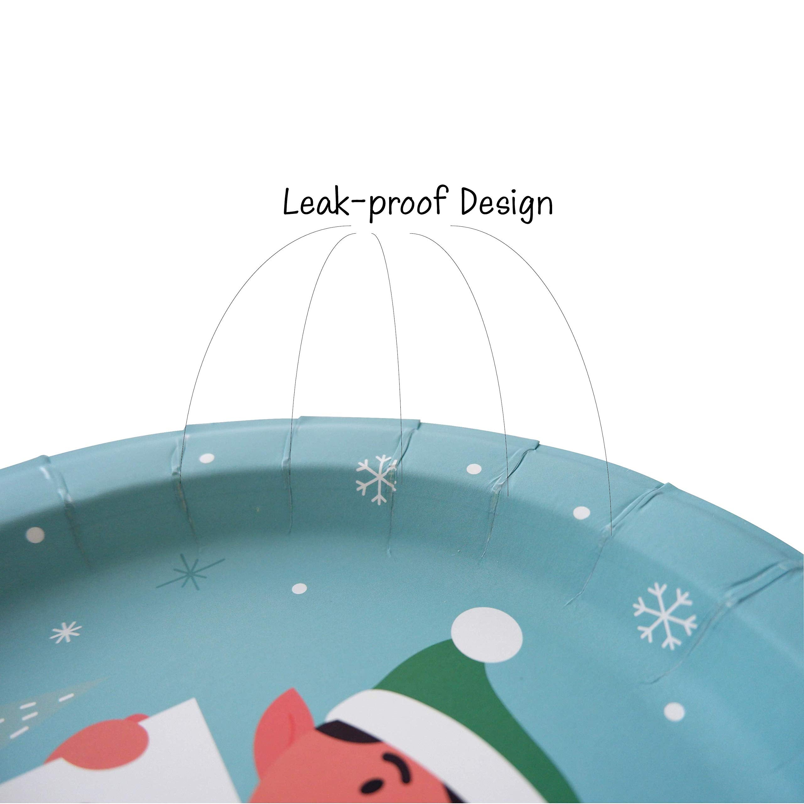 Paper Plates - 60-Count 8'' X 8'' Disposable Christmas Party Supply Dessert Plates In 6 Designs - Reindeer, Santa, Polar Bear, E