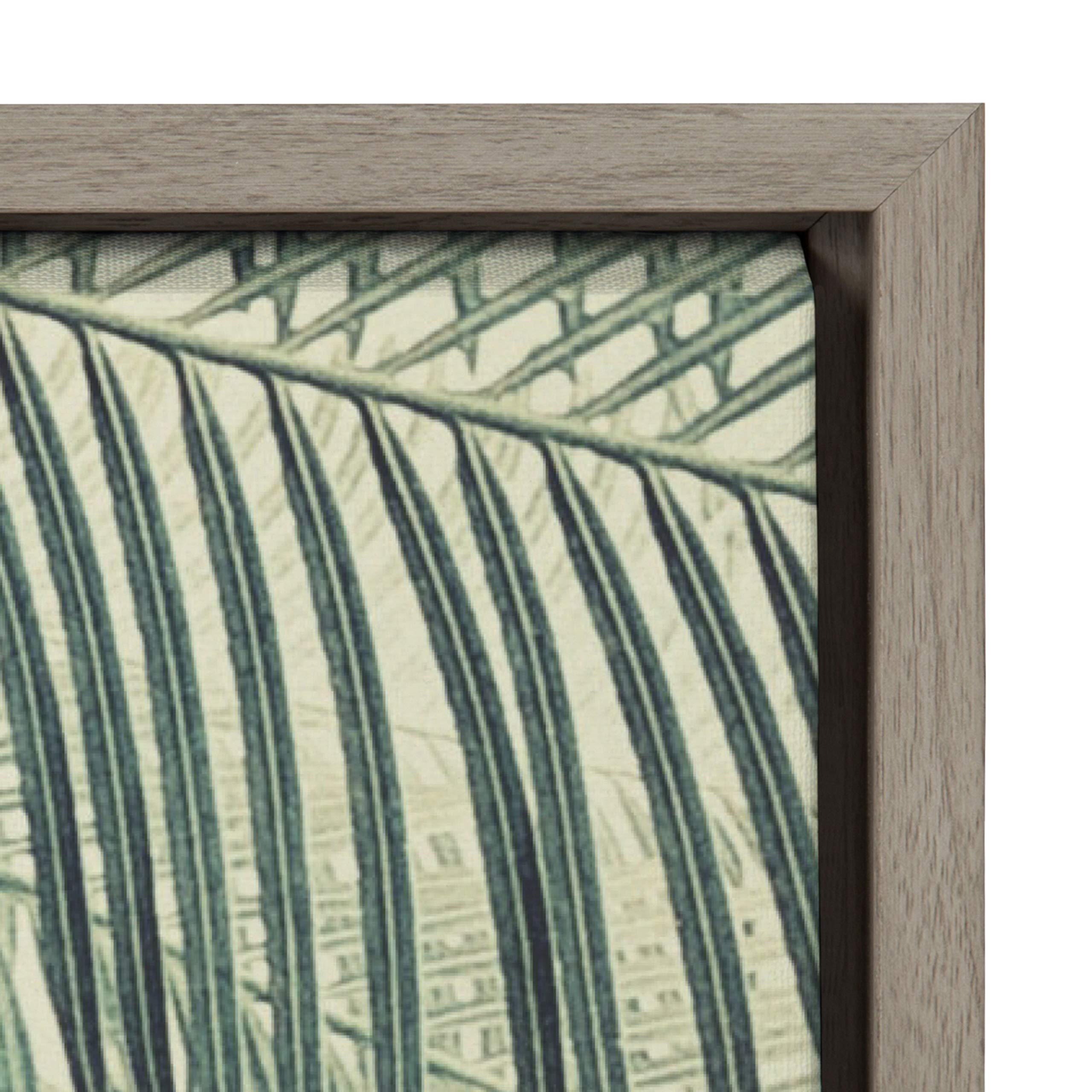 Kate And Laurel Sylvie Vintage Tropical Palms Good Vibes Only Framed Canvas Wall Art By The Creative Bunch Studio, 18X24 Gray, B