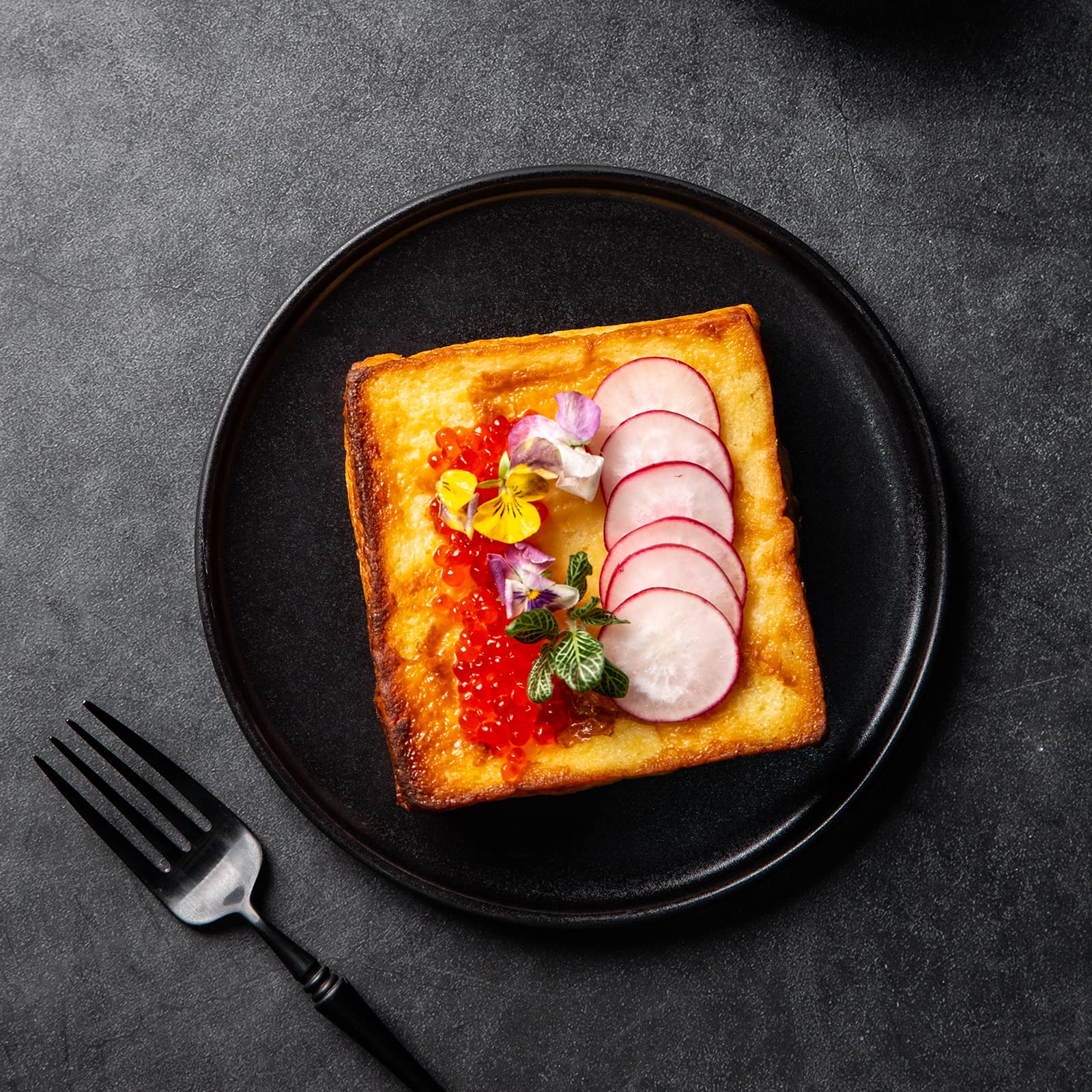 AmorArc Ceramic Dinner Salad Plates Set of 4  8.0 Inch Reactive Matte Glaze Dish Set  Dessert  Salad  Appetizer  Small Dinner Plate  Microwave  Dishwasher Safe Scratch Resistant Reactive Matte Black